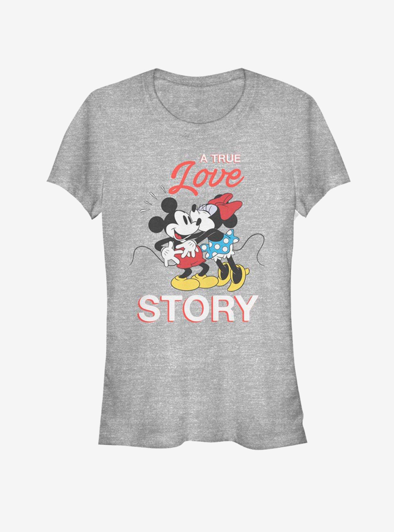 Disney Mickey Mouse And Minnie Mouse True Love Story Girls T-Shirt, ATH HTR, hi-res