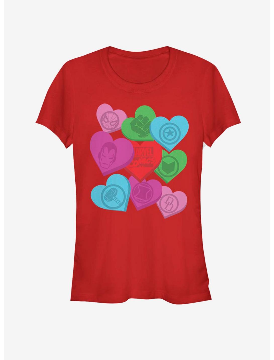 Marvel Avengers Candy Hearts Girls T-Shirt, RED, hi-res
