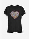 Marvel Avengers Comic Glow Heart Girls T-Shirt, BLACK, hi-res