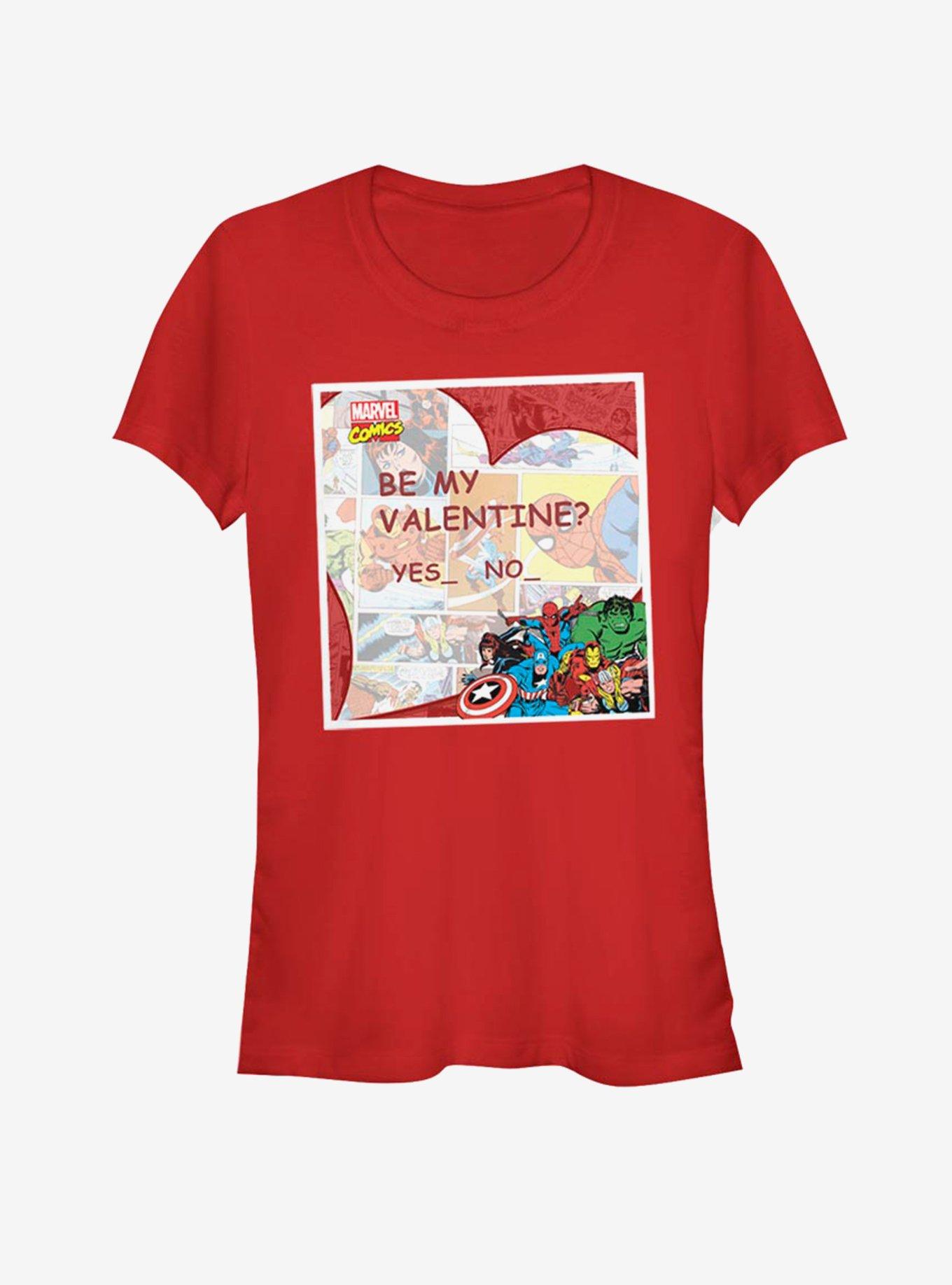 Marvel Avengers Be My Valentine Girls T-Shirt, RED, hi-res