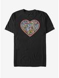 Marvel Avengers Comic Glow Heart T-Shirt, BLACK, hi-res