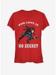 Marvel Black Widow No Secret Love Valentine Girls T-Shirt, RED, hi-res