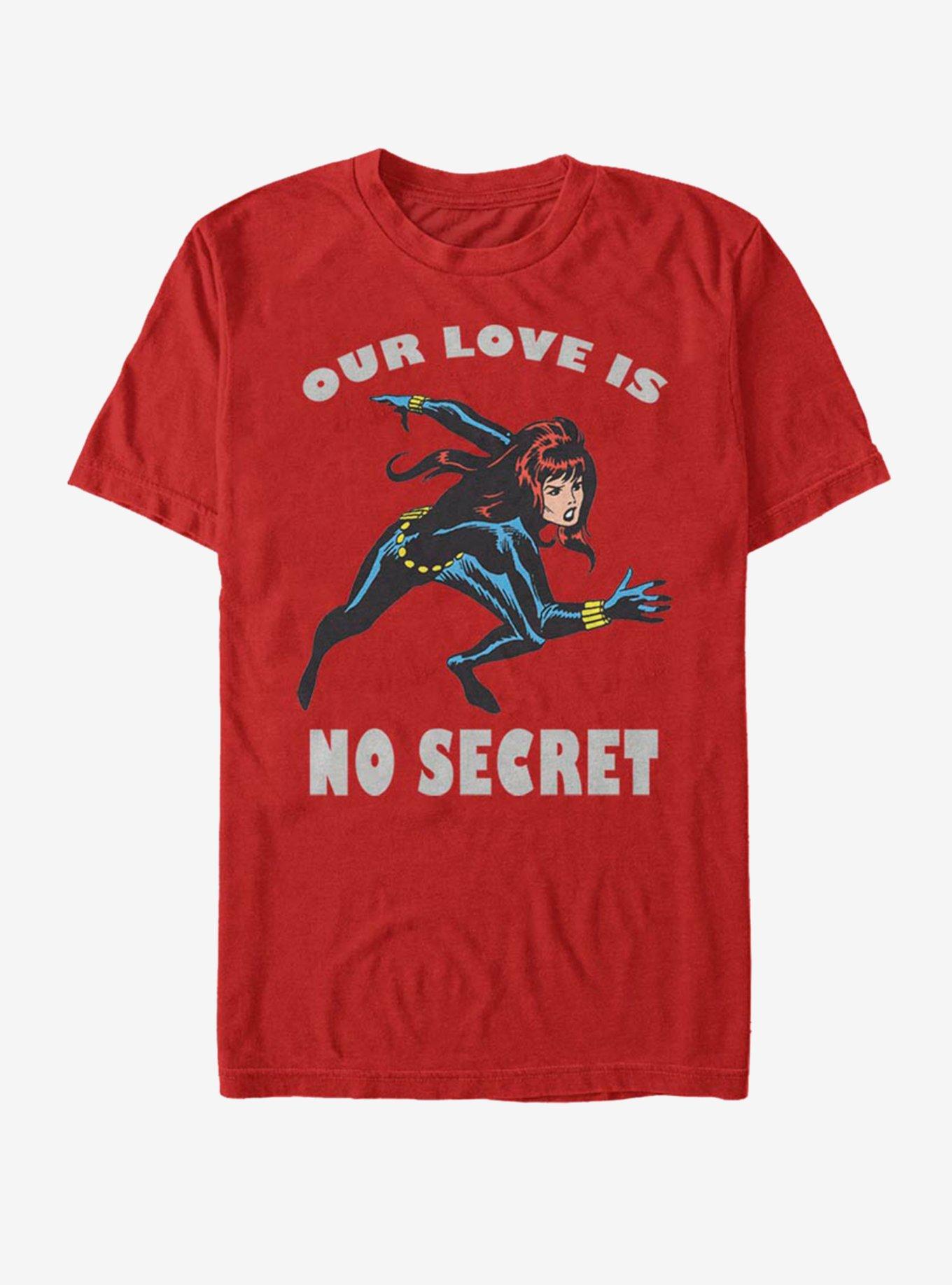 Marvel Black Widow No Secret Love Valentine T-Shirt, RED, hi-res