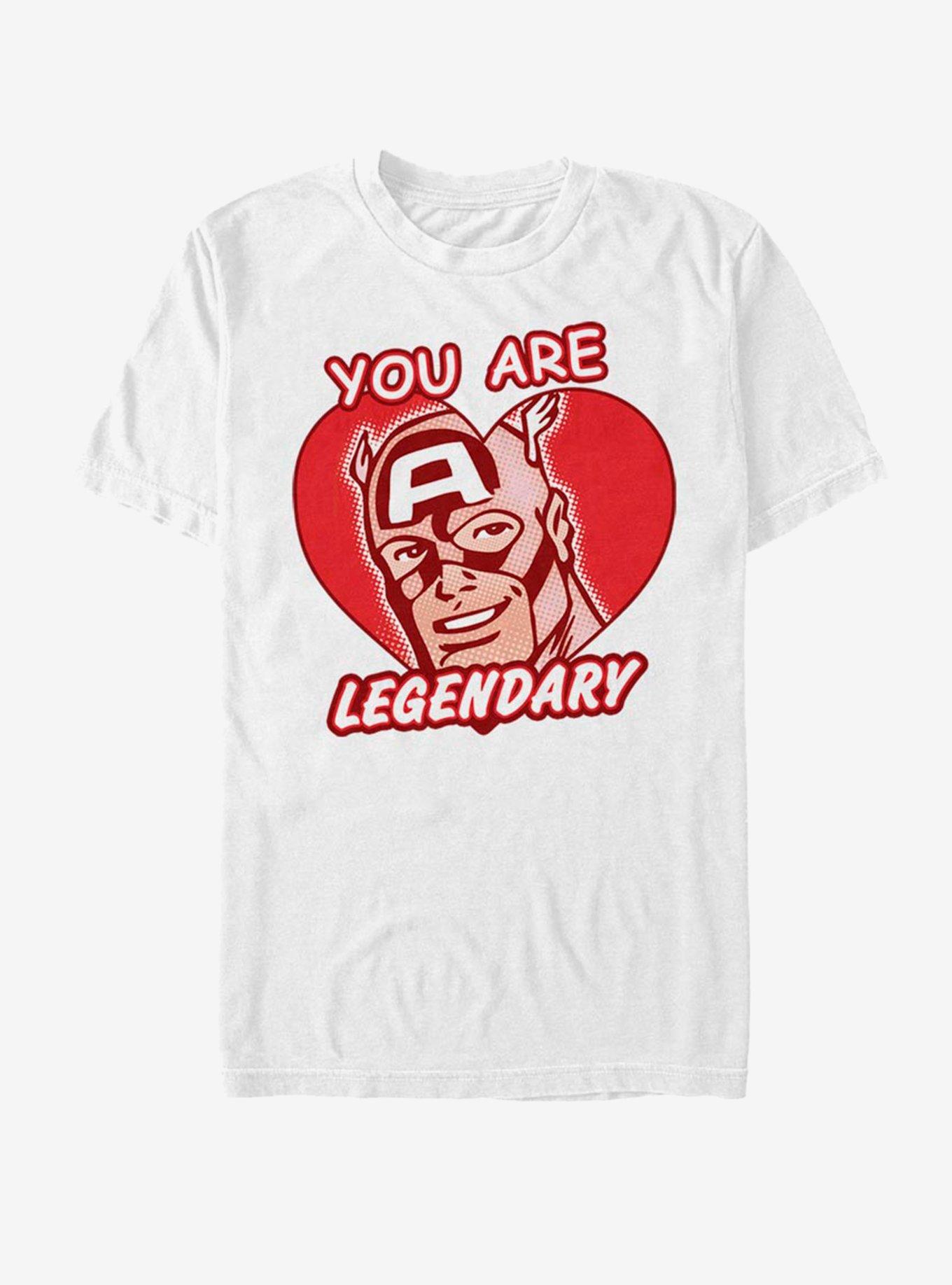 Marvel Captain America Legendary Heart T-Shirt, WHITE, hi-res