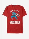 Marvel Captain America Strong Love Valentine T-Shirt, RED, hi-res