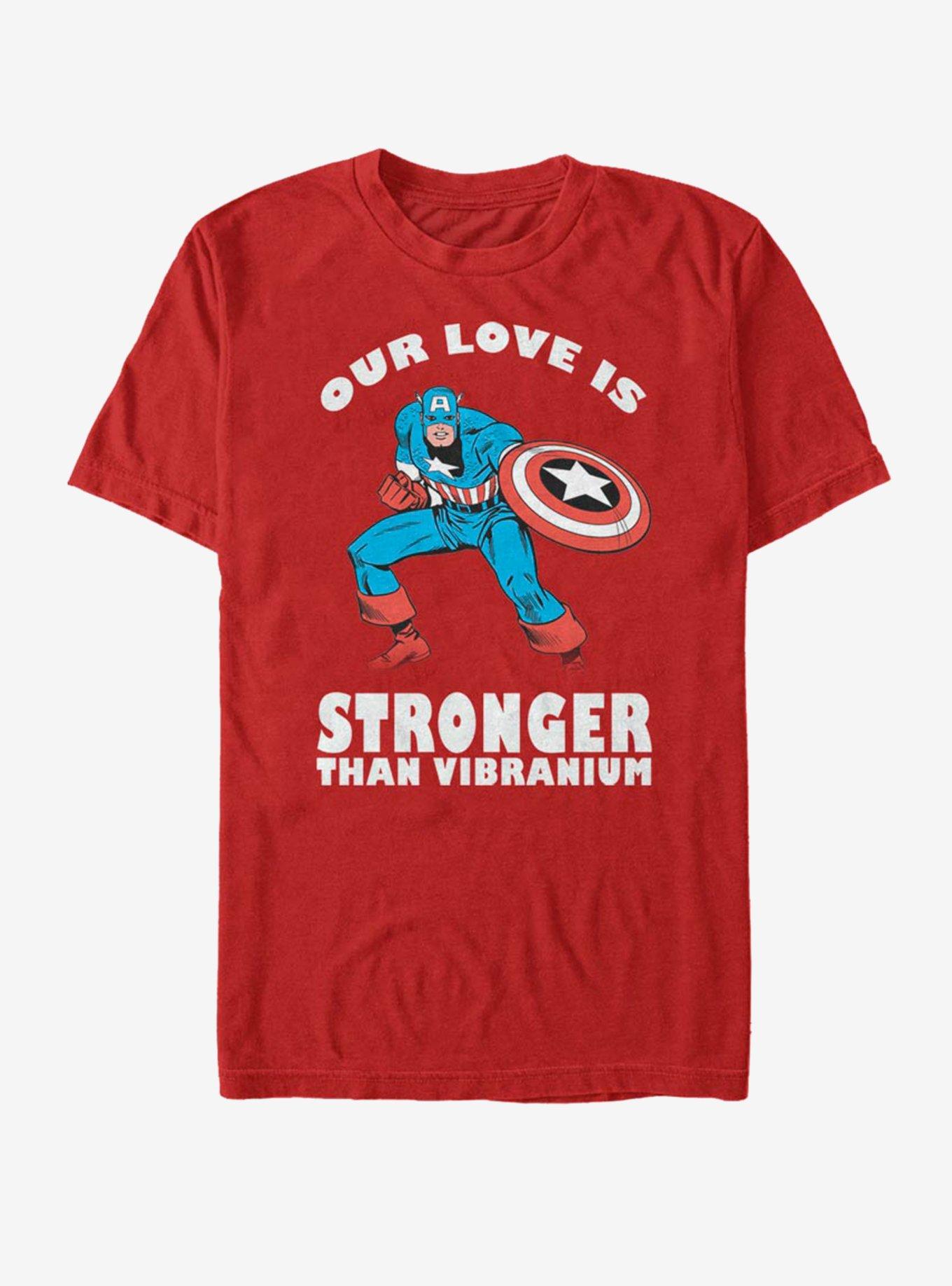Marvel Captain America Strong Love Valentine T-Shirt, RED, hi-res
