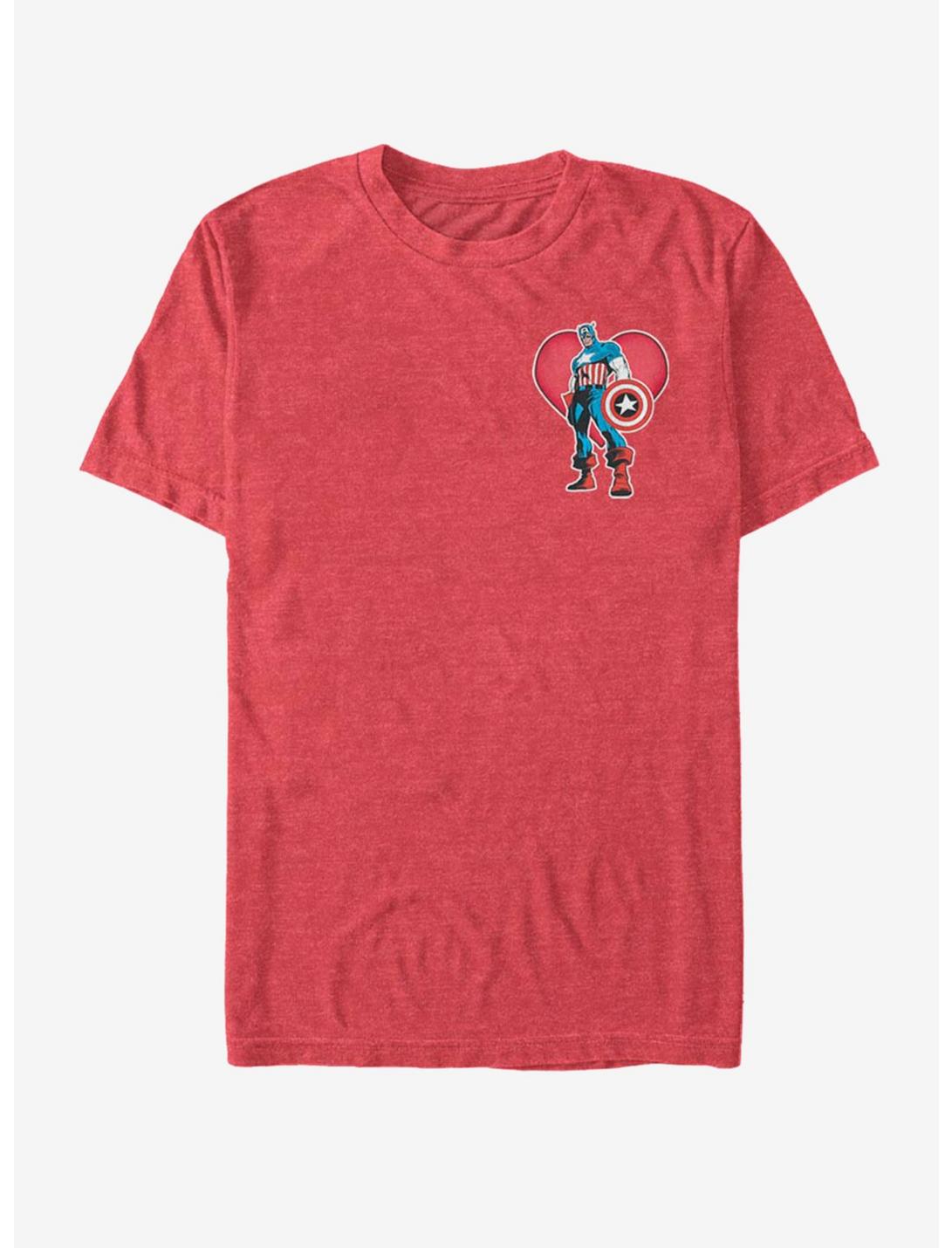 Marvel Captian America Heart Pocket T-Shirt, RED HTR, hi-res
