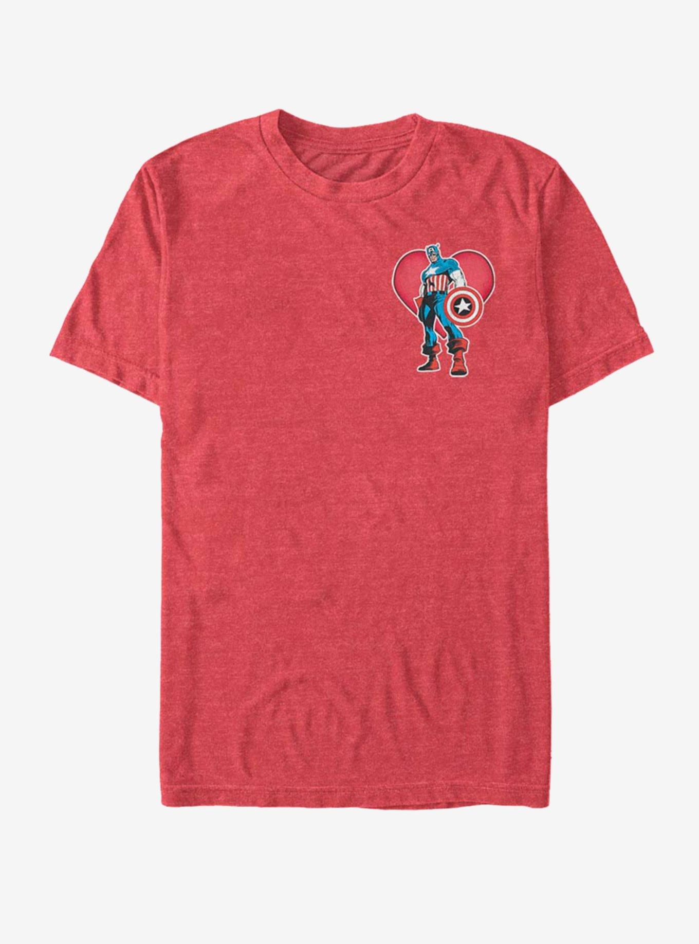 Marvel Captian America Heart Pocket T-Shirt, , hi-res