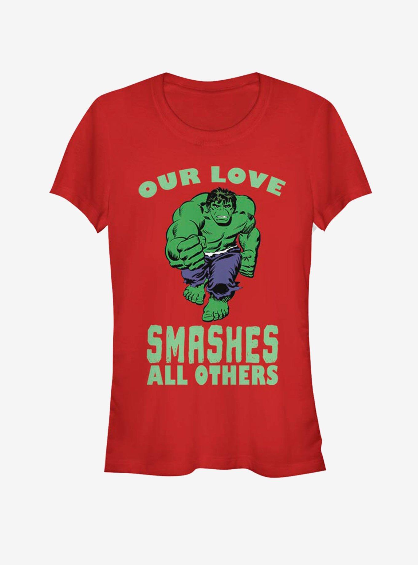 Marvel Hulk Smashing Love Valentine Girls T-Shirt, , hi-res