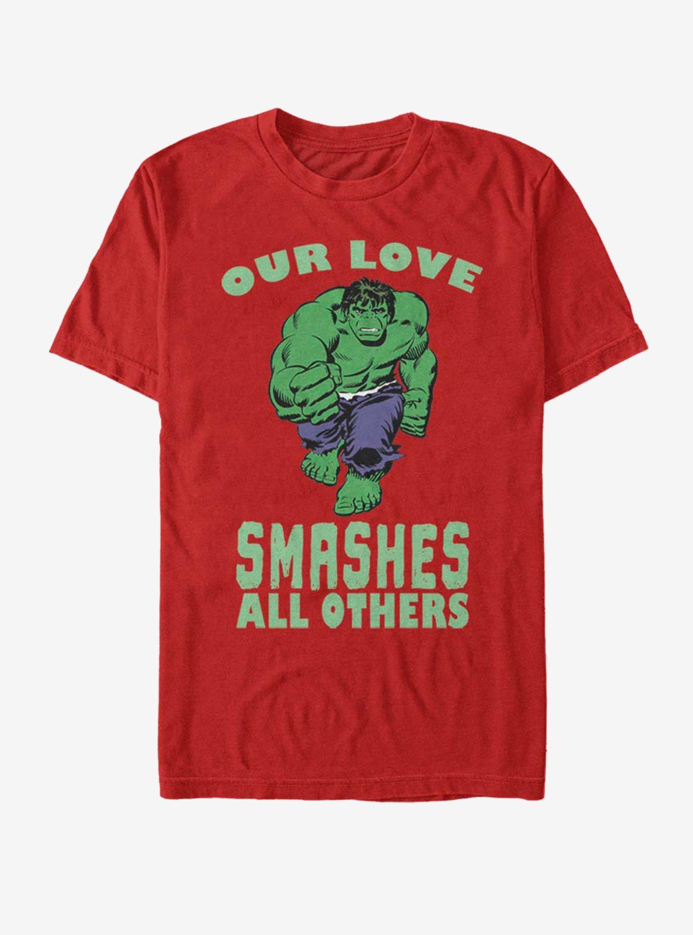 Marvel Hulk Smashing Love Valentine T-Shirt, RED, hi-res