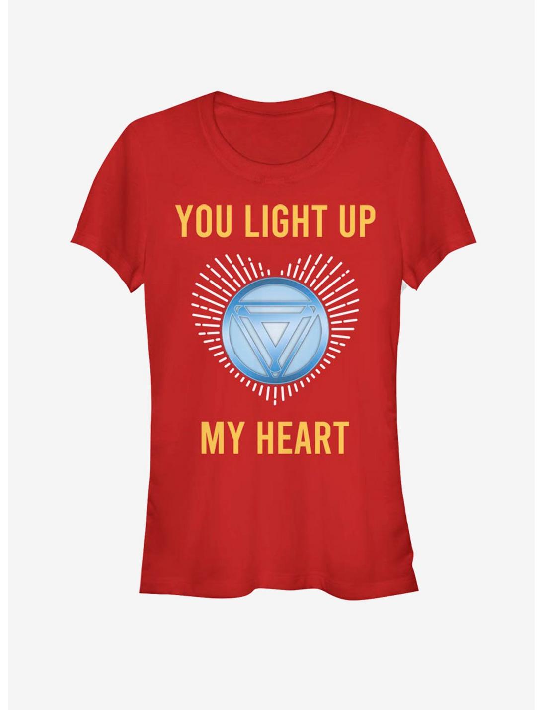 Marvel Ironman Light Up My Heart Girls T-Shirt, RED, hi-res