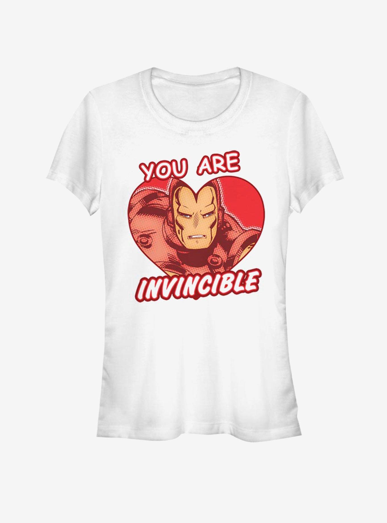 Marvel Ironman Invincible Heart Girls T-Shirt, WHITE, hi-res