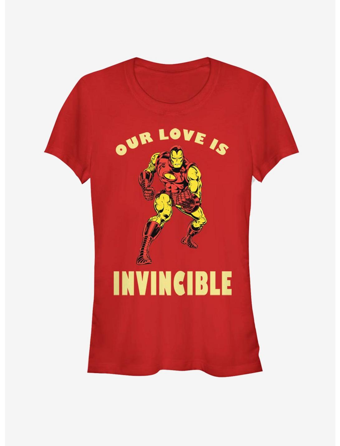 Marvel Ironman Our Love Is Invincible Valentine Girls T-Shirt, RED, hi-res