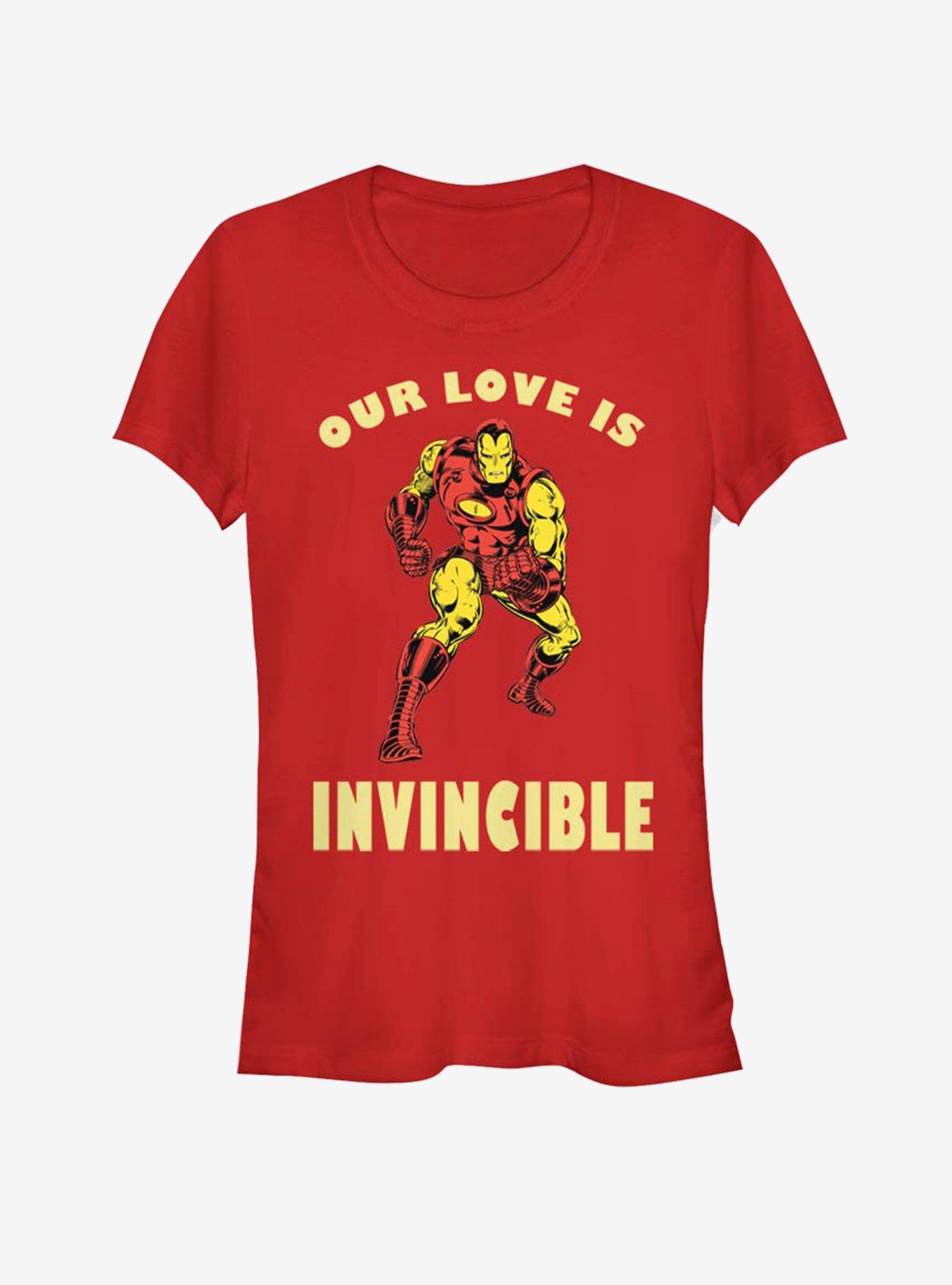 Marvel Ironman Our Love Is Invincible Valentine Girls T-Shirt, RED, hi-res