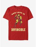Marvel Ironman Our Love Is Invincible Valentine T-Shirt, RED, hi-res