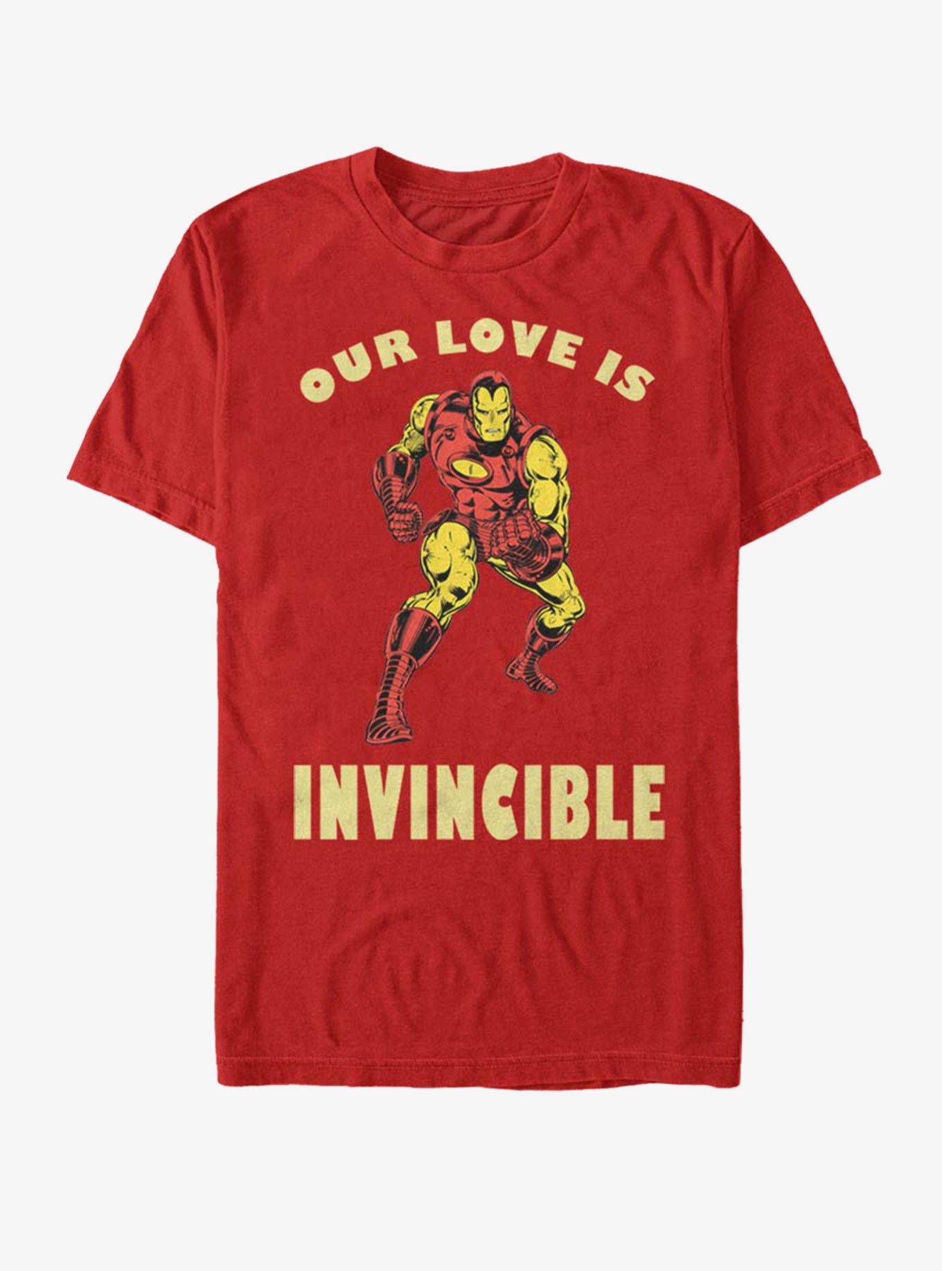 Marvel Ironman Our Love Is Invincible Valentine T-Shirt, RED, hi-res