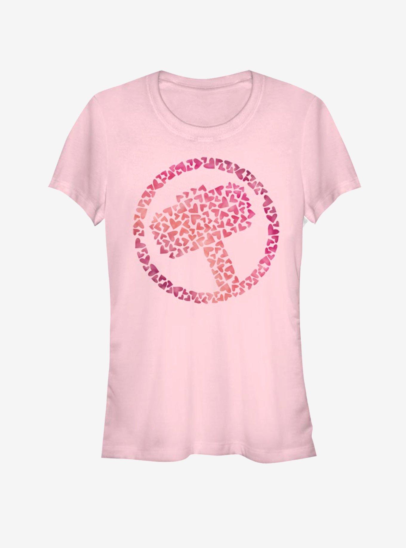 Marvel Thor Heart Hammer Girls T-Shirt, LIGHT PINK, hi-res