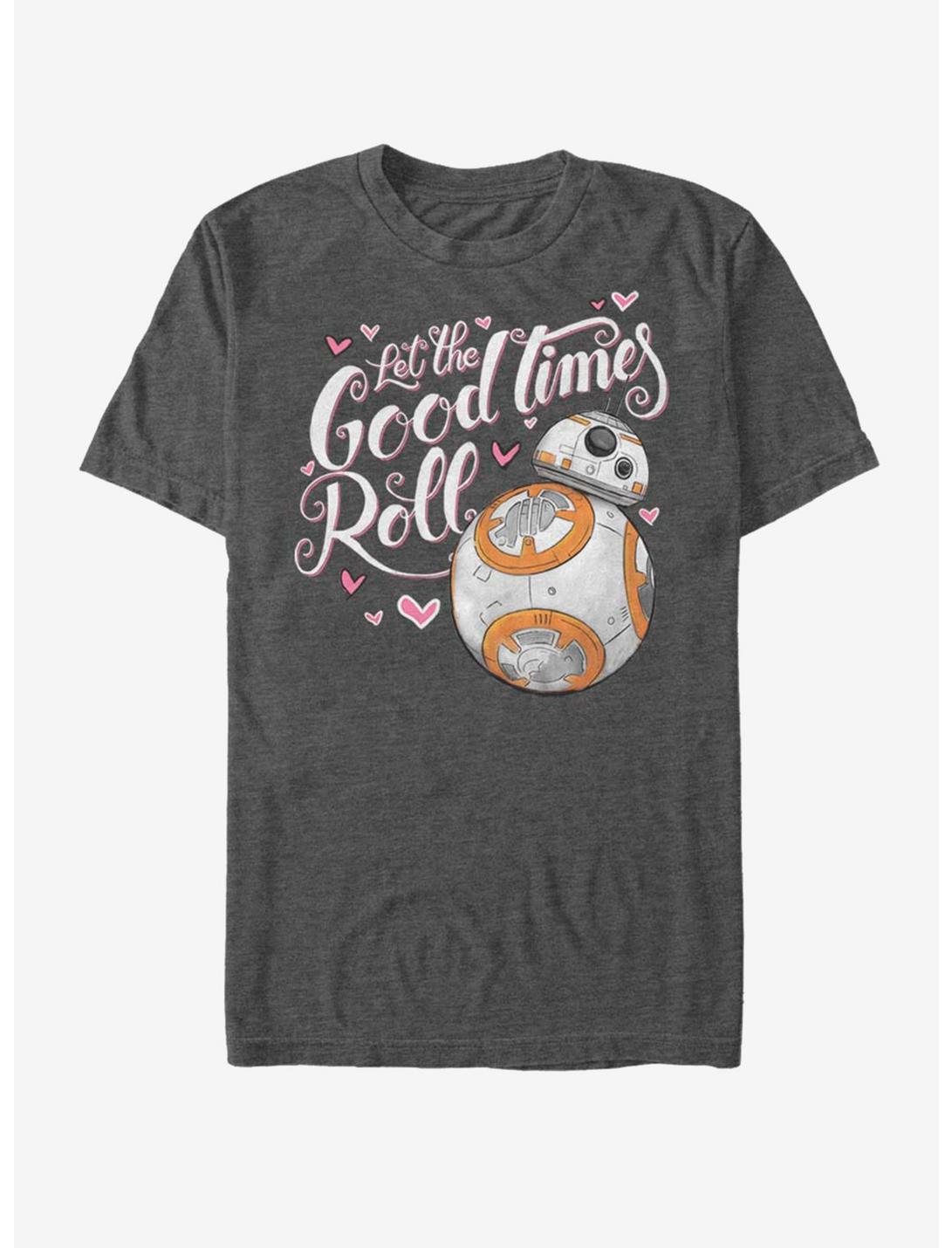 Star Wars BB-8 Good Times Roll T-Shirt, CHAR HTR, hi-res