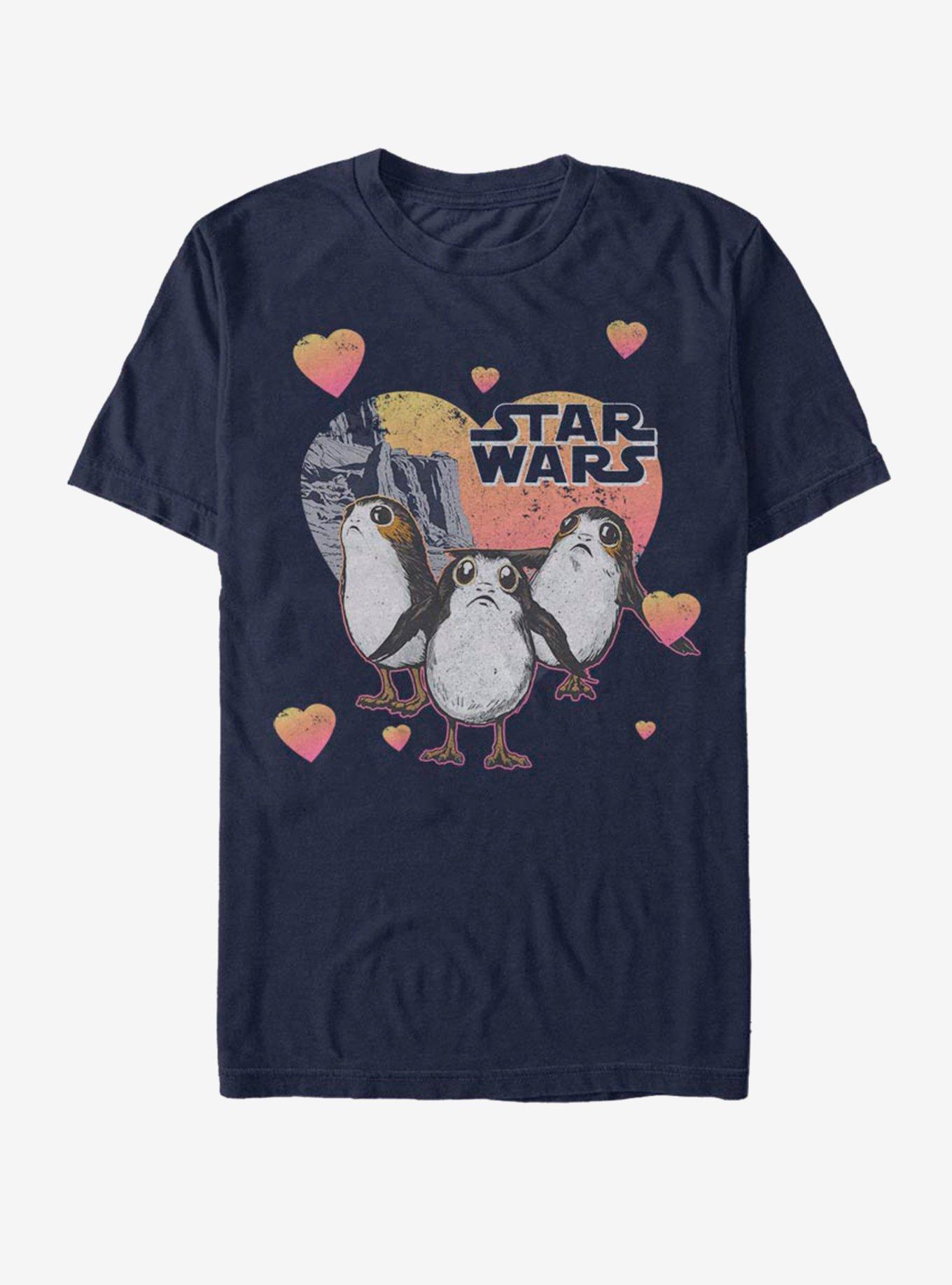 Star Wars Porg Hearts T-Shirt, NAVY, hi-res