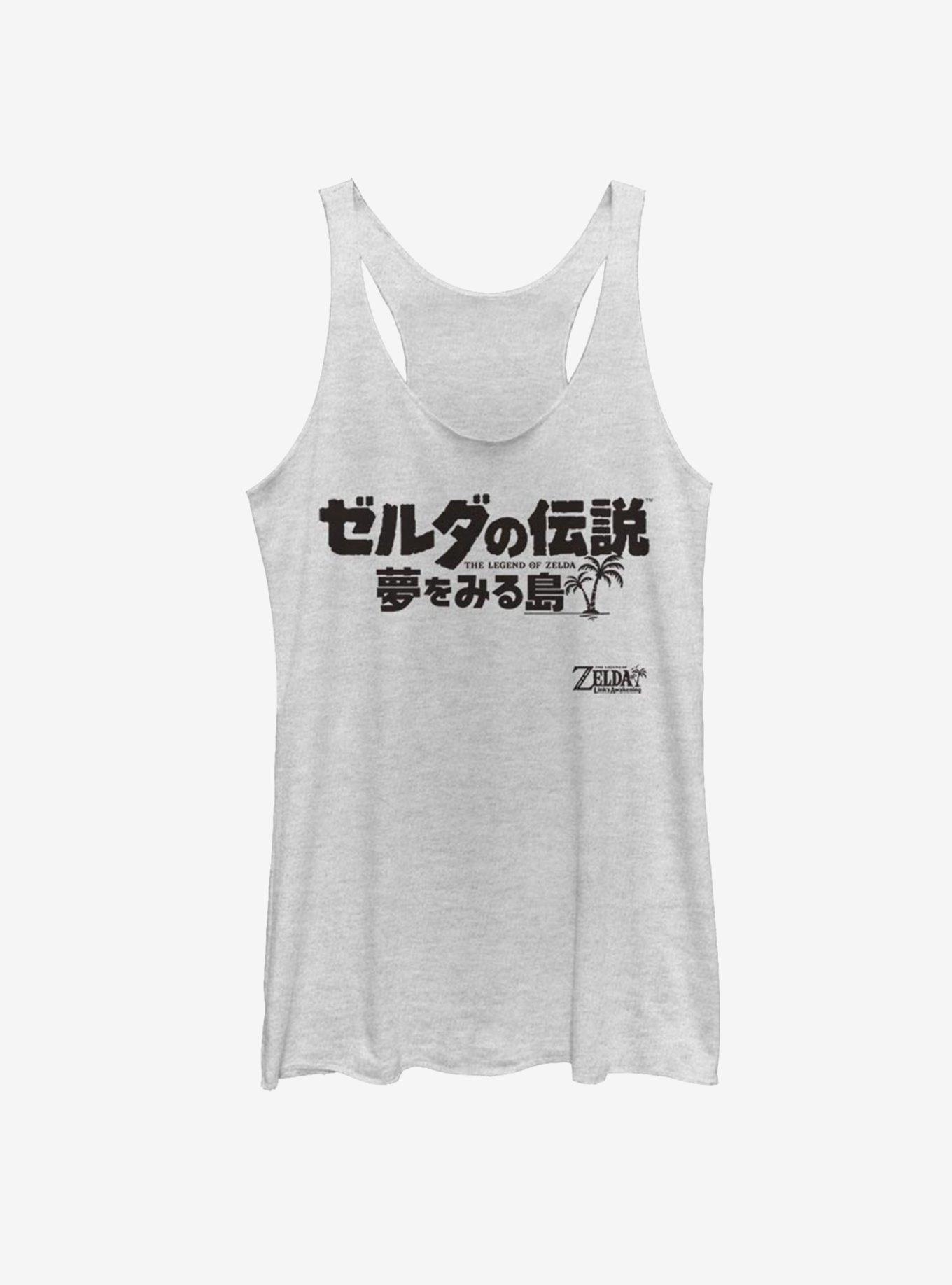 Nintendo The Legend Of Zelda Japanse Text Womens Tank Top, WHITE HTR, hi-res