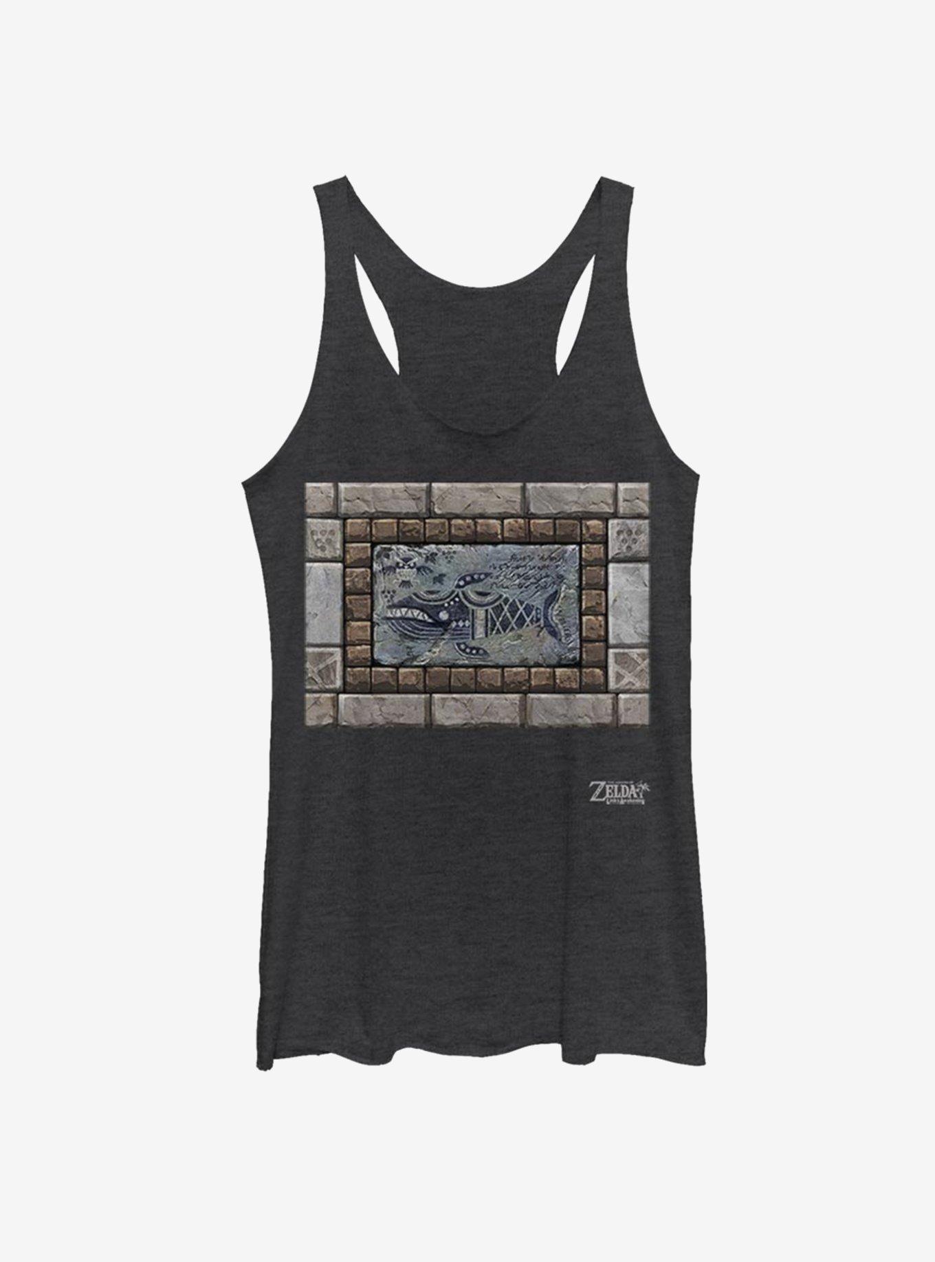 Nintendo The Legend of Zelda: Link's Awakening Whale Tablet Womens Tank Top, BLK HTR, hi-res