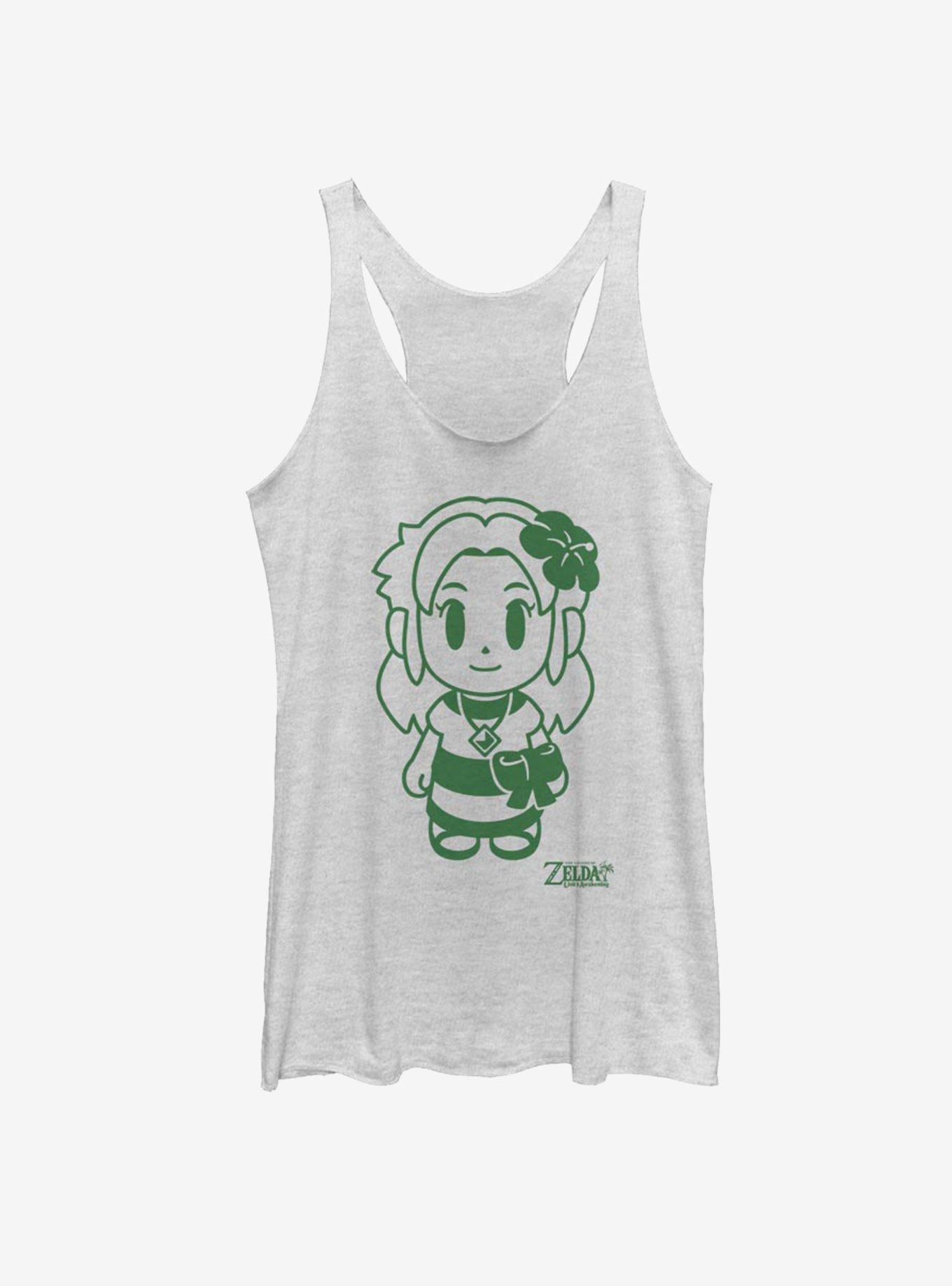 Nintendo The Legend of Zelda: Link's Awakening Marin Avatar Outline Womens Tank Top, WHITE HTR, hi-res