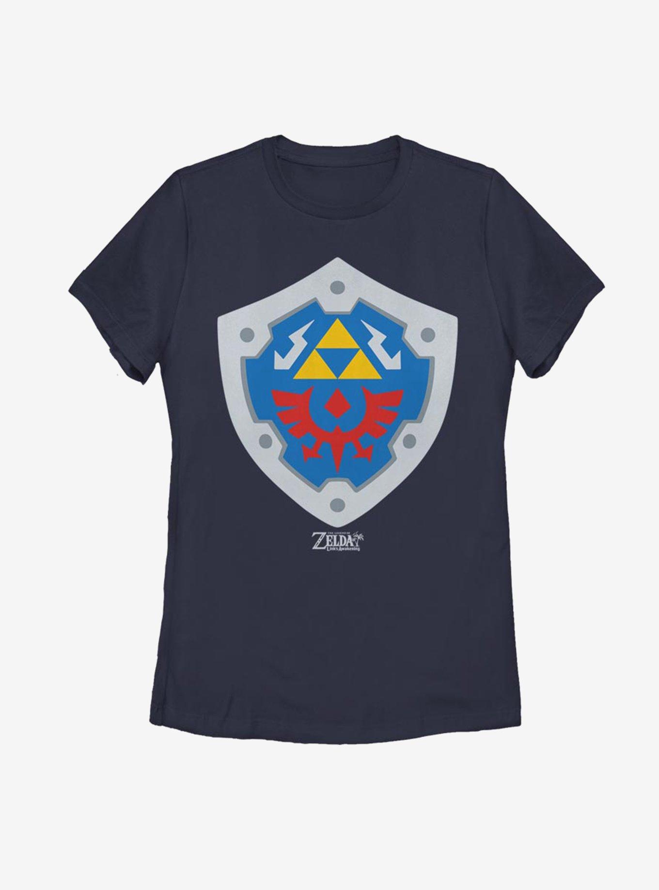 Nintendo The Legend of Zelda: Link's Awakening Hylian Shield Womens T-Shirt, NAVY, hi-res