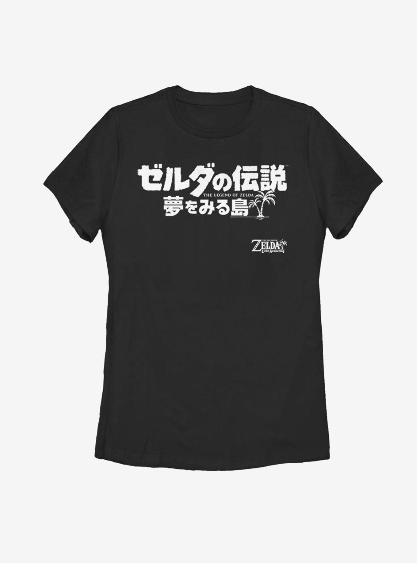 Nintendo The Legend Of Zelda Japanse Text Womens T-Shirt, BLACK, hi-res