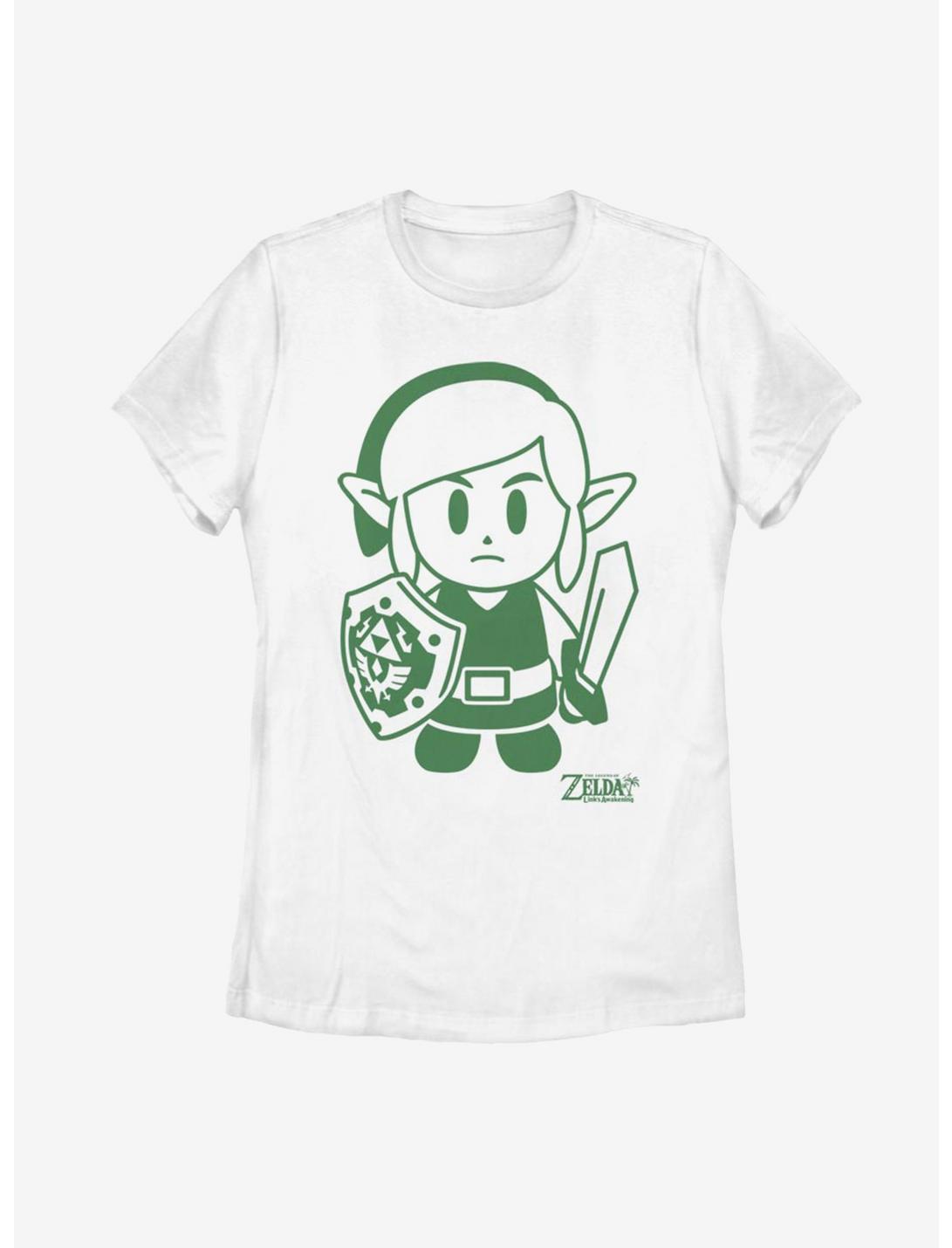 Nintendo The Legend of Zelda: Link's Awakening Link Avatar Outline Womens T-Shirt, WHITE, hi-res