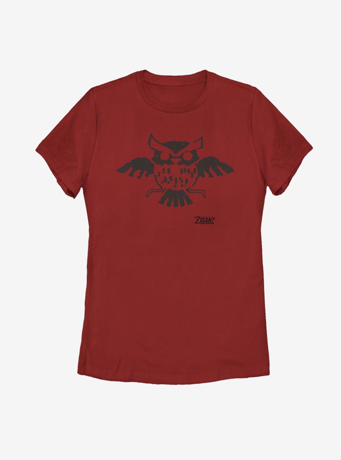 Nintendo The Legend of Zelda: Link's Awakening Owl Glyph Womens T-Shirt, RED, hi-res