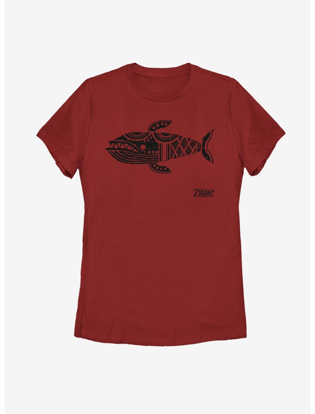 Nintendo The Legend of Zelda: Link's Awakening Whale Glyph Womens T-Shirt, RED, hi-res