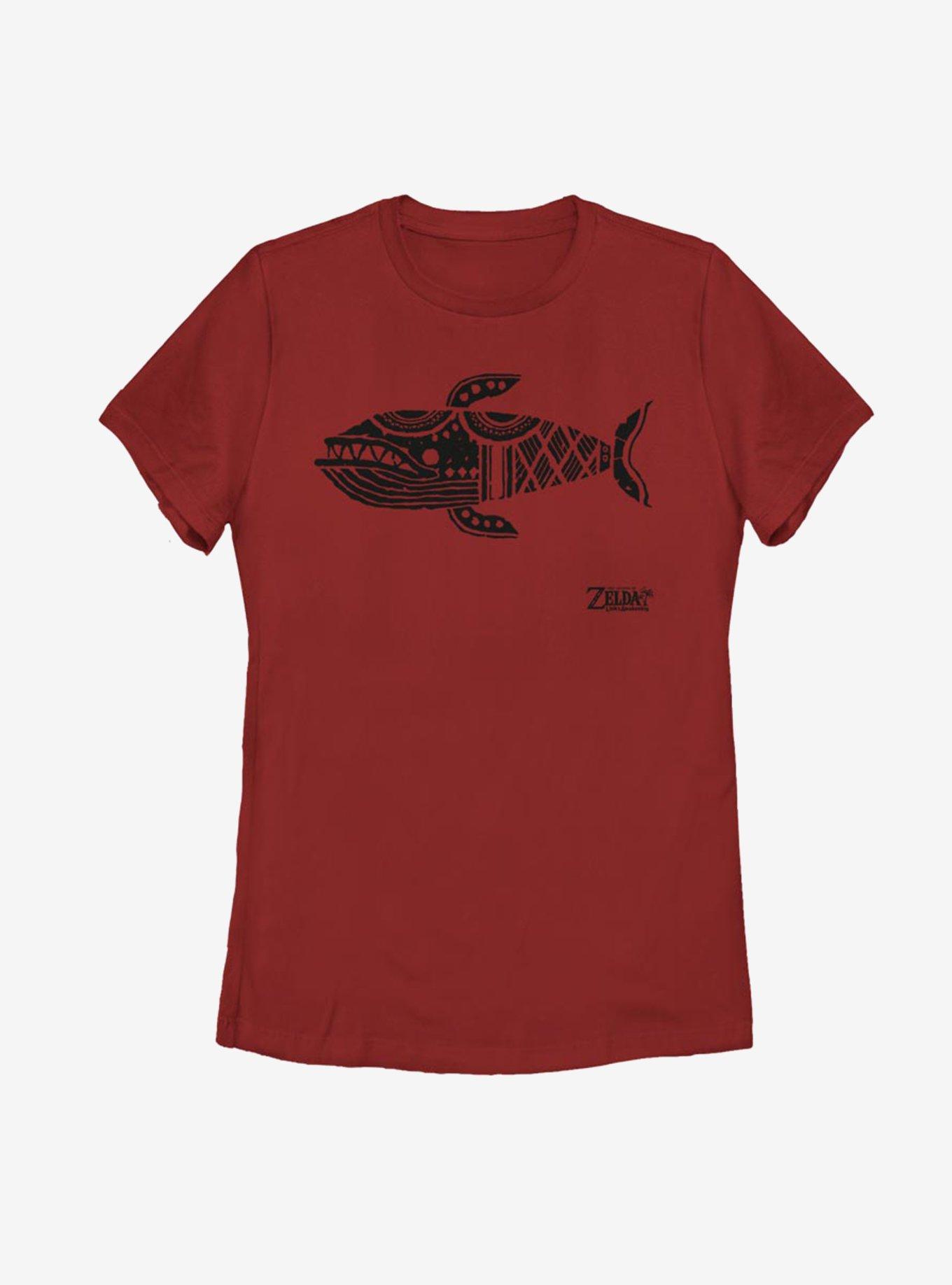 Nintendo The Legend of Zelda: Link's Awakening Whale Glyph Womens T-Shirt, RED, hi-res