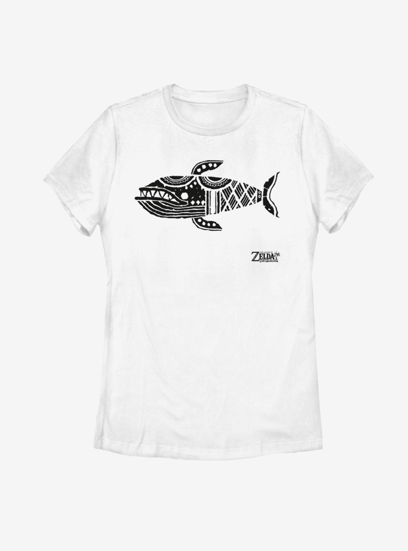 Nintendo The Legend of Zelda: Link's Awakening Whale Glyph Womens T-Shirt, WHITE, hi-res