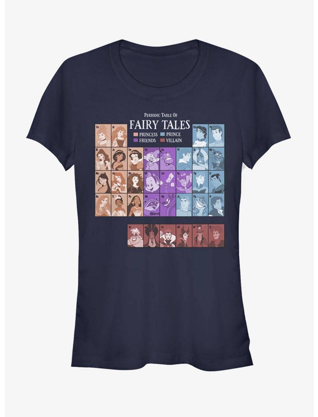 Disney Characters Periodic Table Of Fairy Tales Girls T-Shirt, NAVY, hi-res