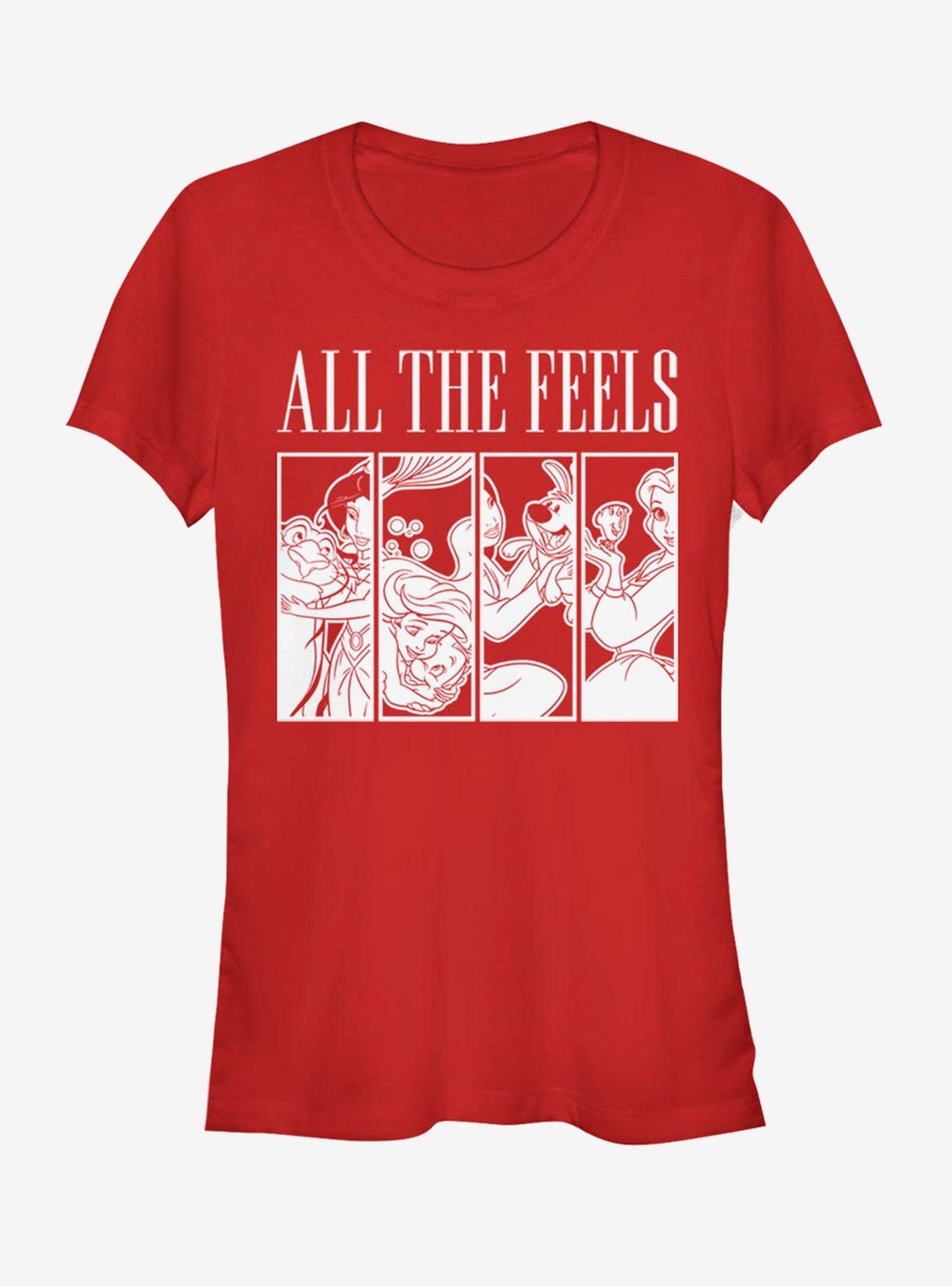 Disney Princess All The Feels Girls T-Shirt, RED, hi-res