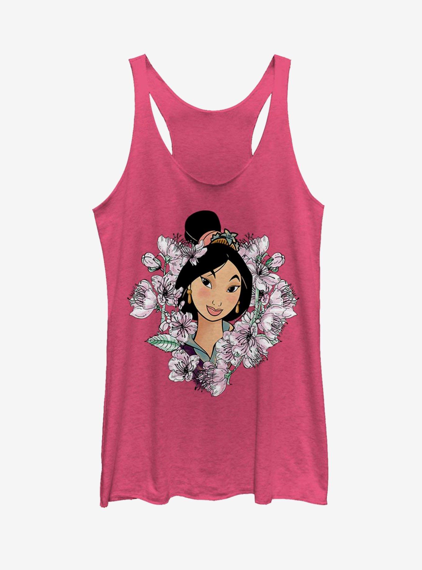 Disney Mulan Floral Blossoms Girls Tank, PINK HTR, hi-res