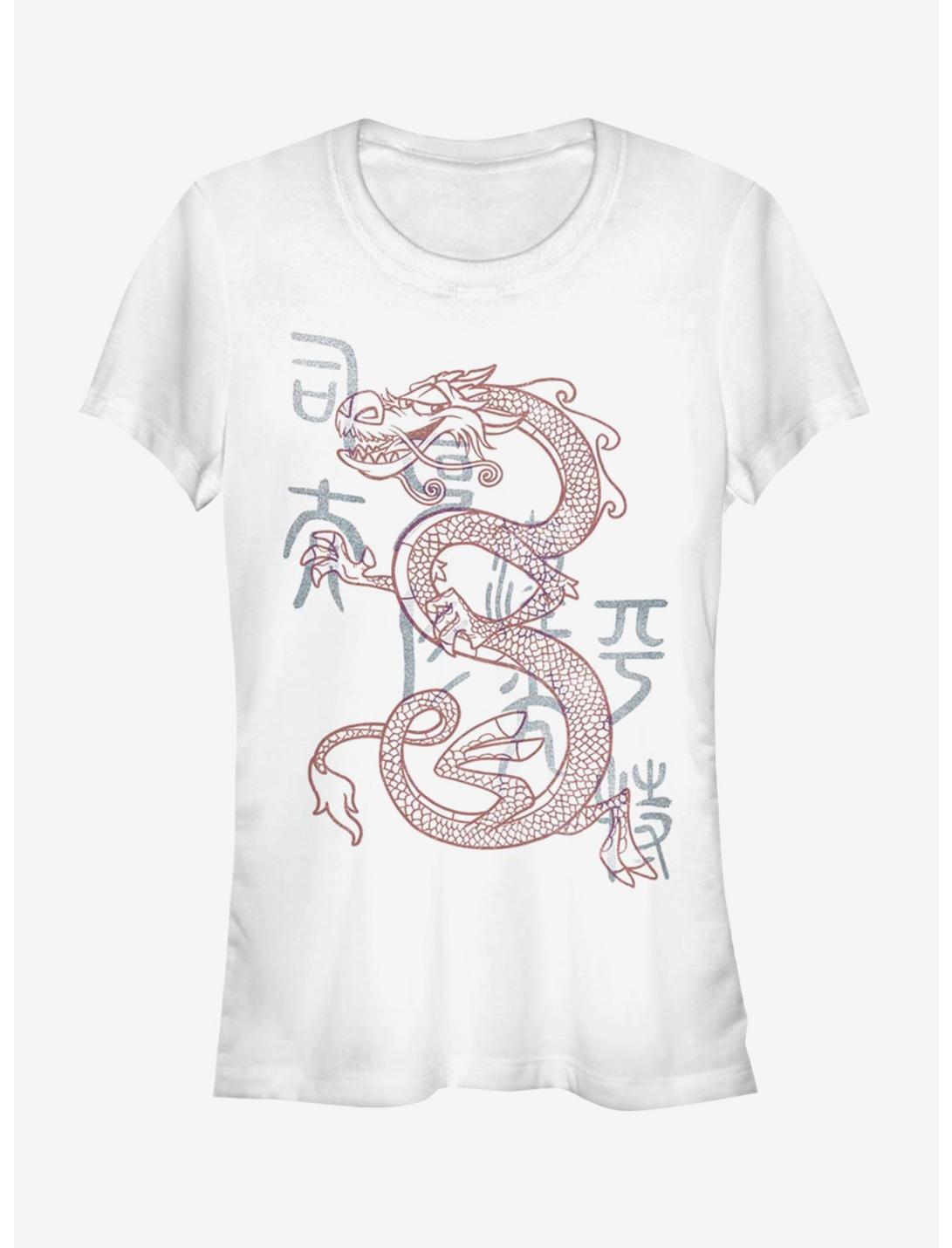 Disney Mulan Mushu Dragon Outline Girls T-Shirt, WHITE, hi-res