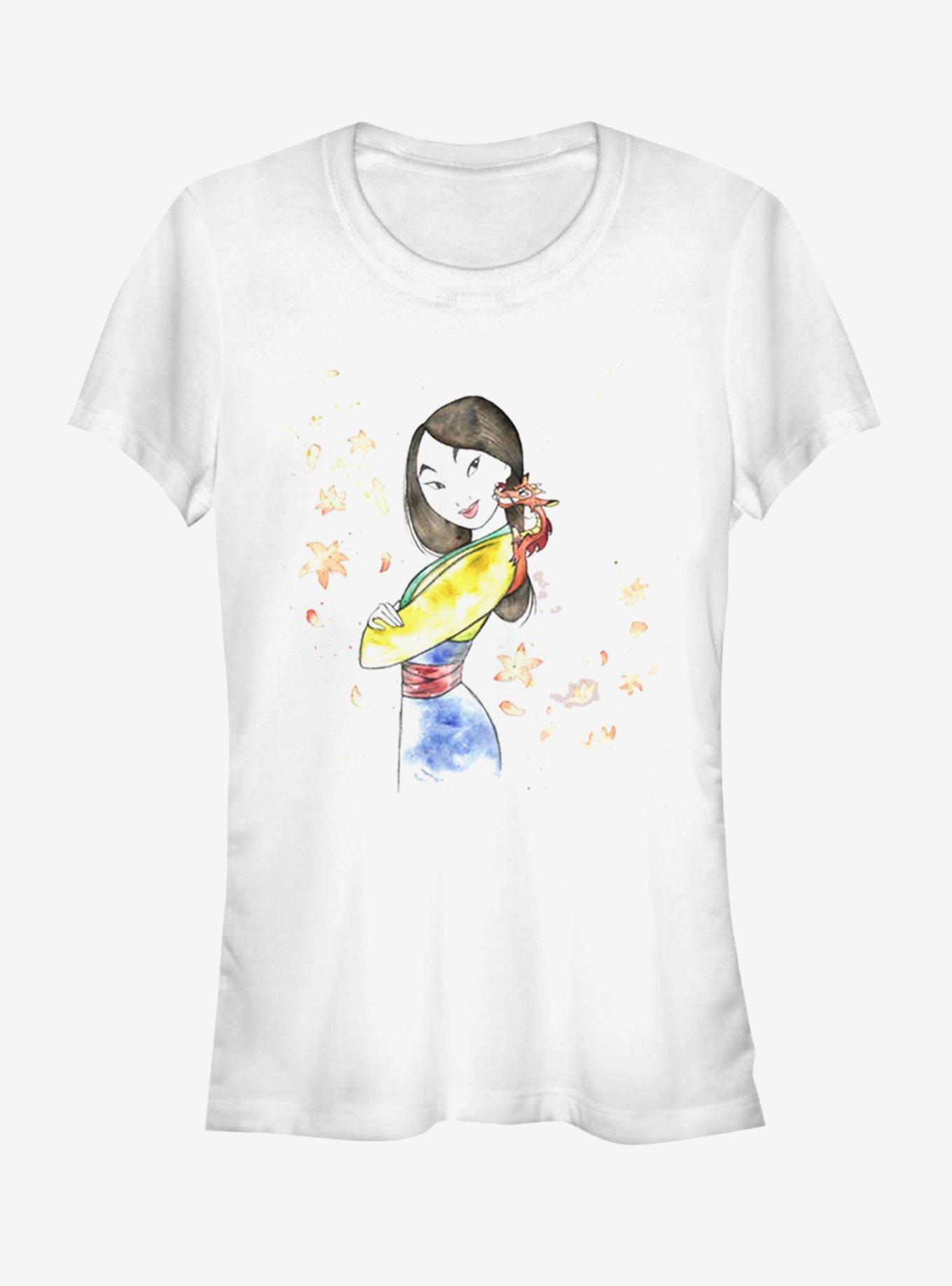Disney Mulan Mulan And Mushu Watercolor Girls T-Shirt, WHITE, hi-res