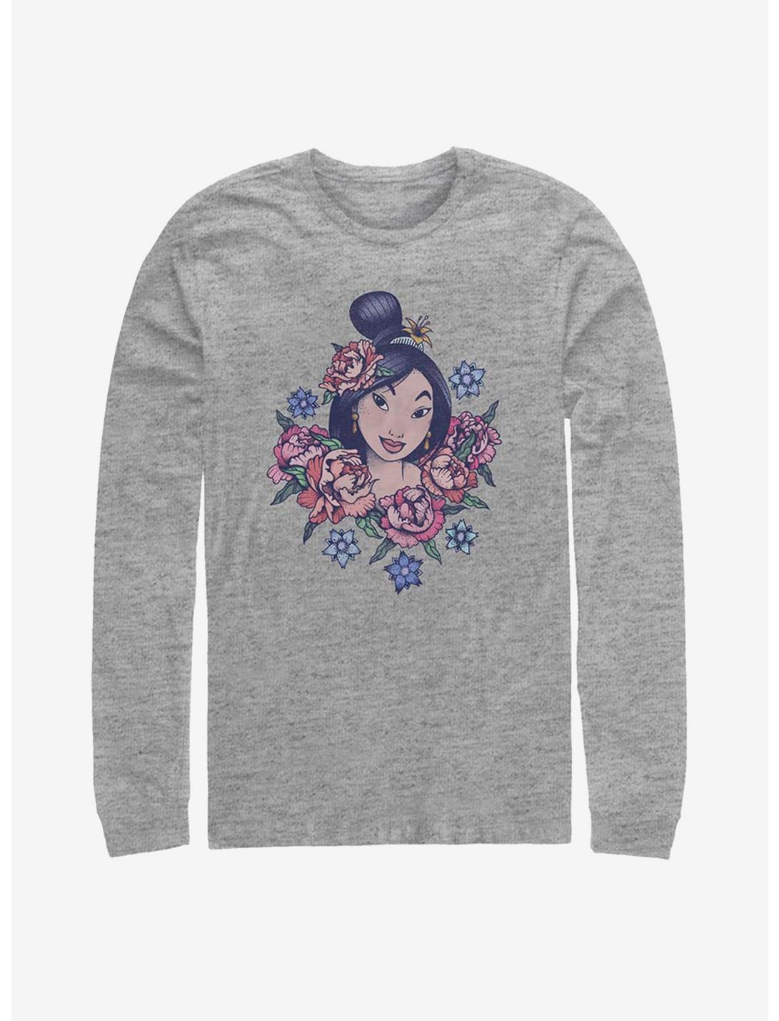 Disney Mulan Floral Portrait T-Shirt, ATH HTR, hi-res