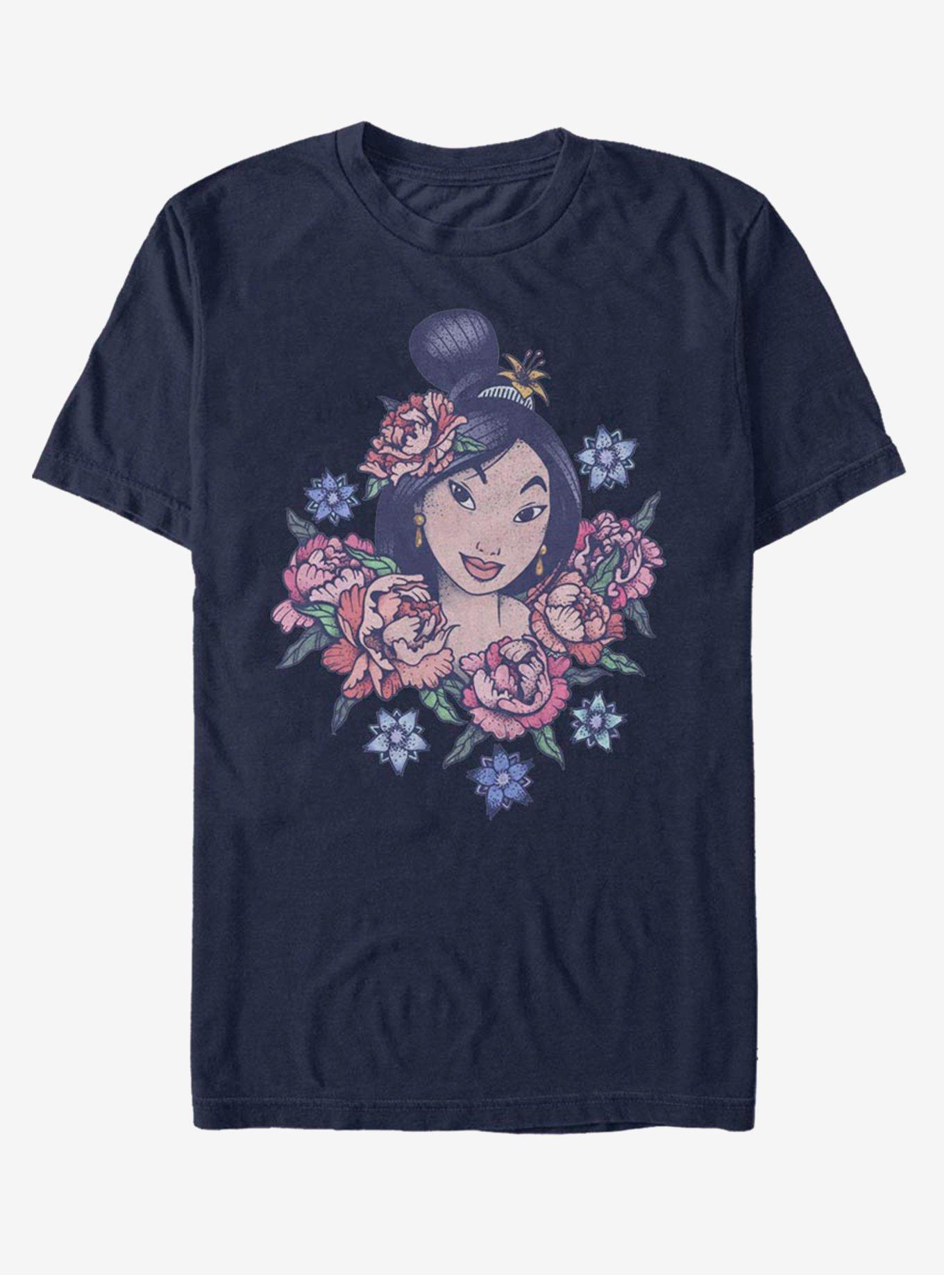 Disney Mulan Floral Portrait T-Shirt, , hi-res