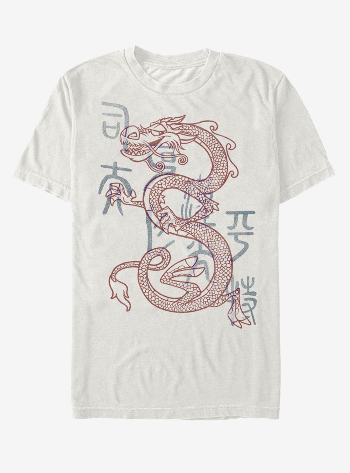 Disney Mulan Mushu Dragon Outline T-Shirt