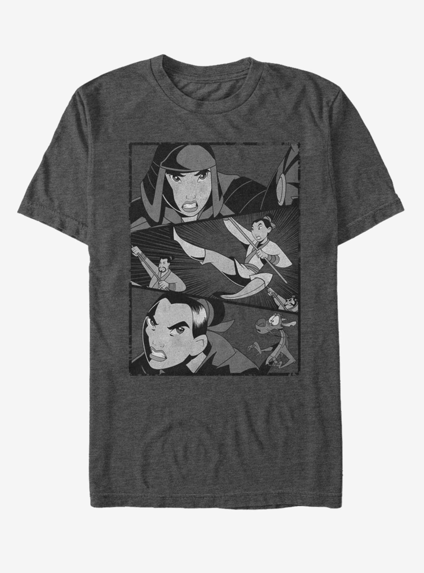 Disney Mulan Split T-Shirt, CHAR HTR, hi-res