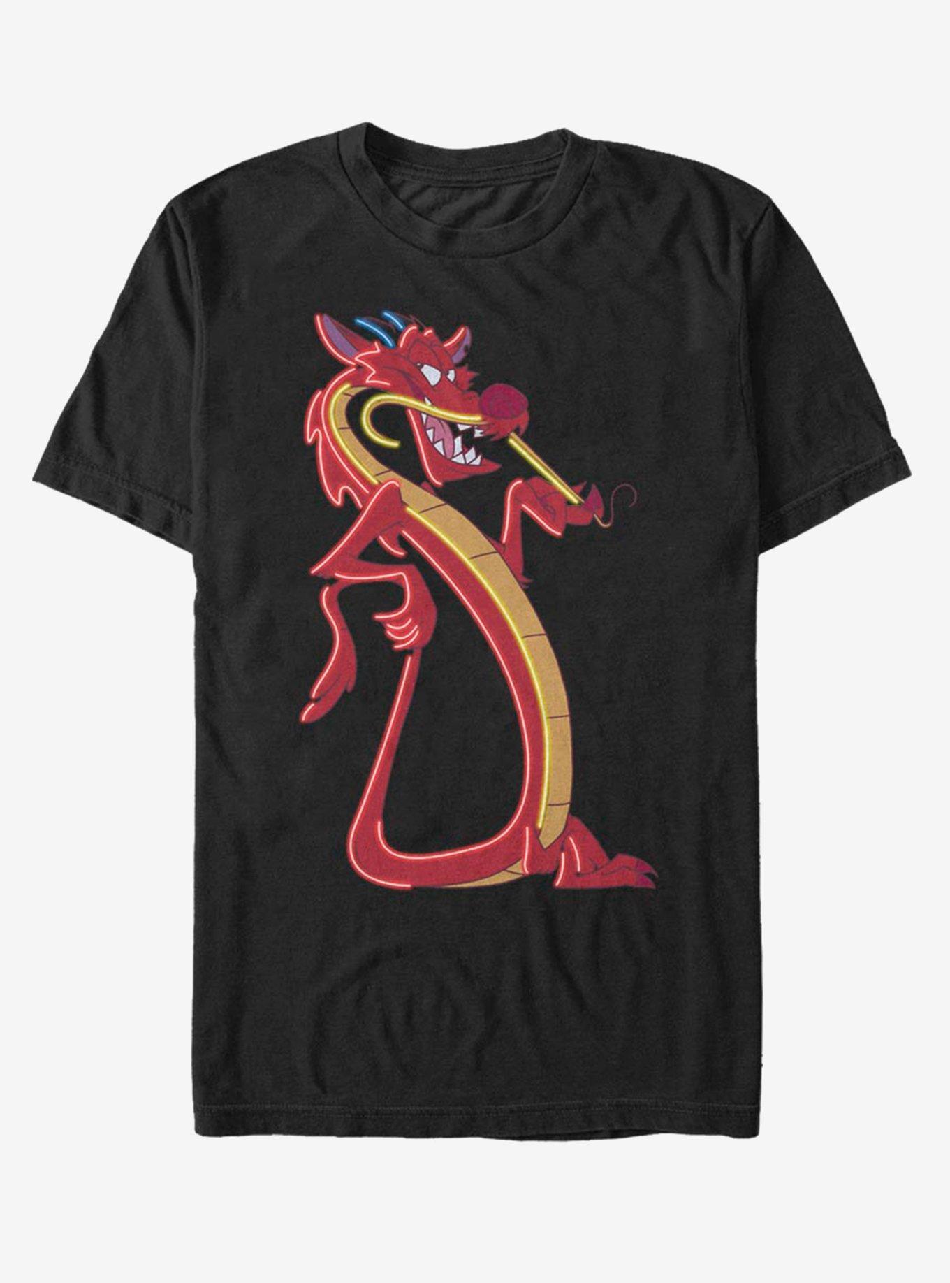 Disney Mulan Red Glow Mushu T-Shirt, BLACK, hi-res