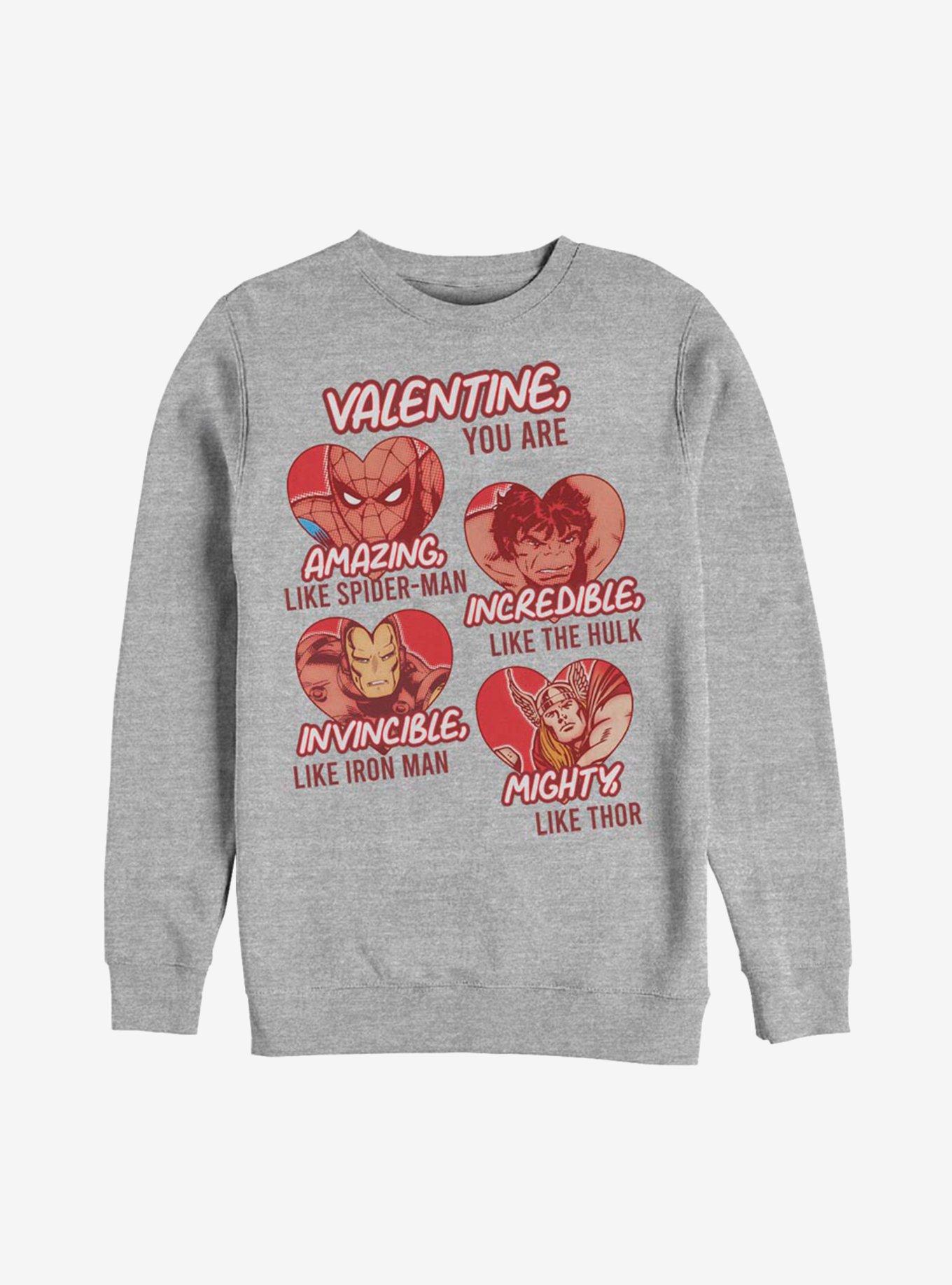 Marvel Avengers Valentine You Are Marvel Sweatshirt, , hi-res