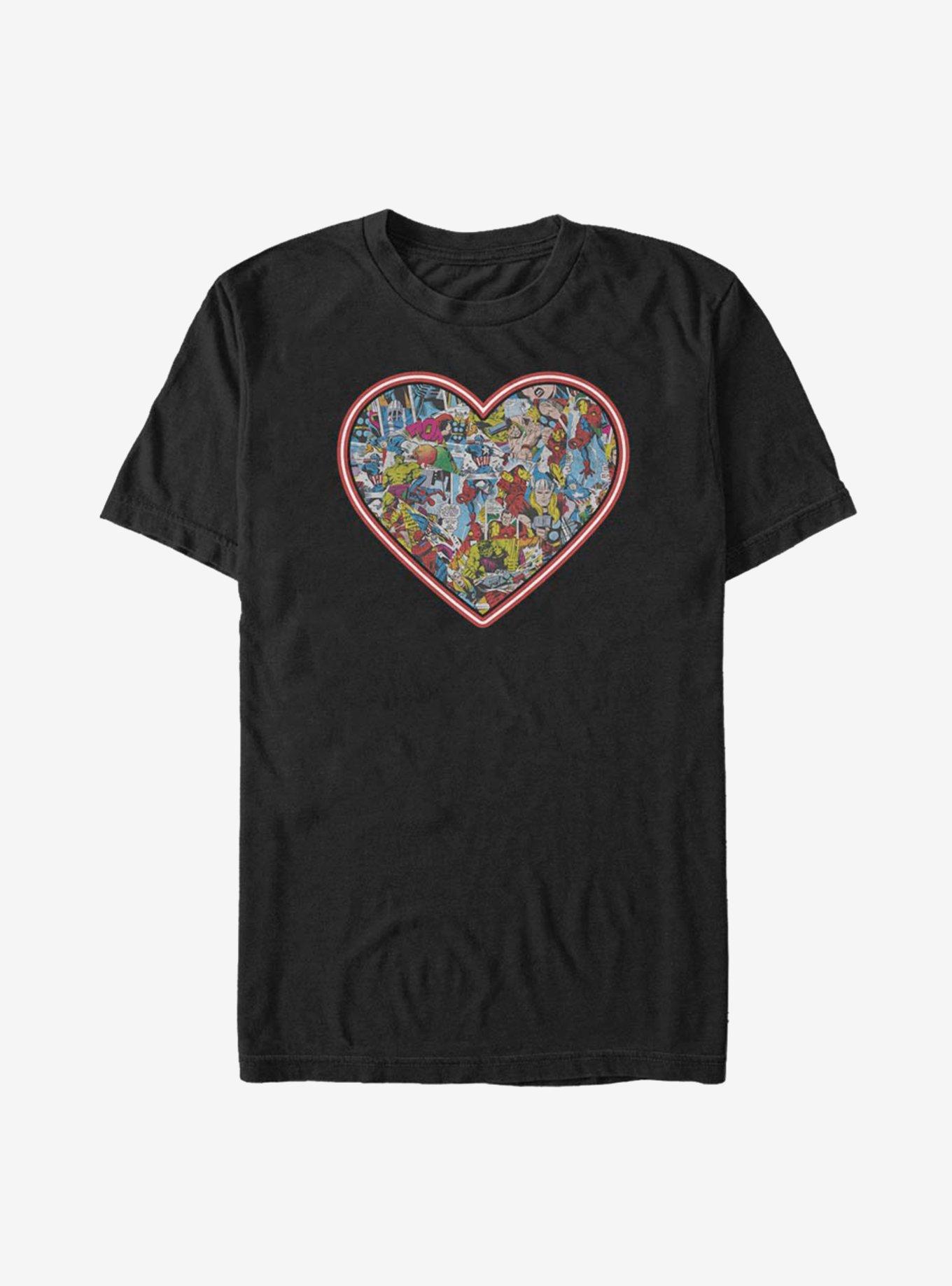 Marvel Avengers Marvel Comic Heart T-Shirt, , hi-res