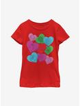 Marvel Avengers Candy Hearts Youth Girls T-Shirt, RED, hi-res