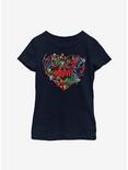 Marvel Avengers Marvel Hero Heart Youth Girls T-Shirt, NAVY, hi-res