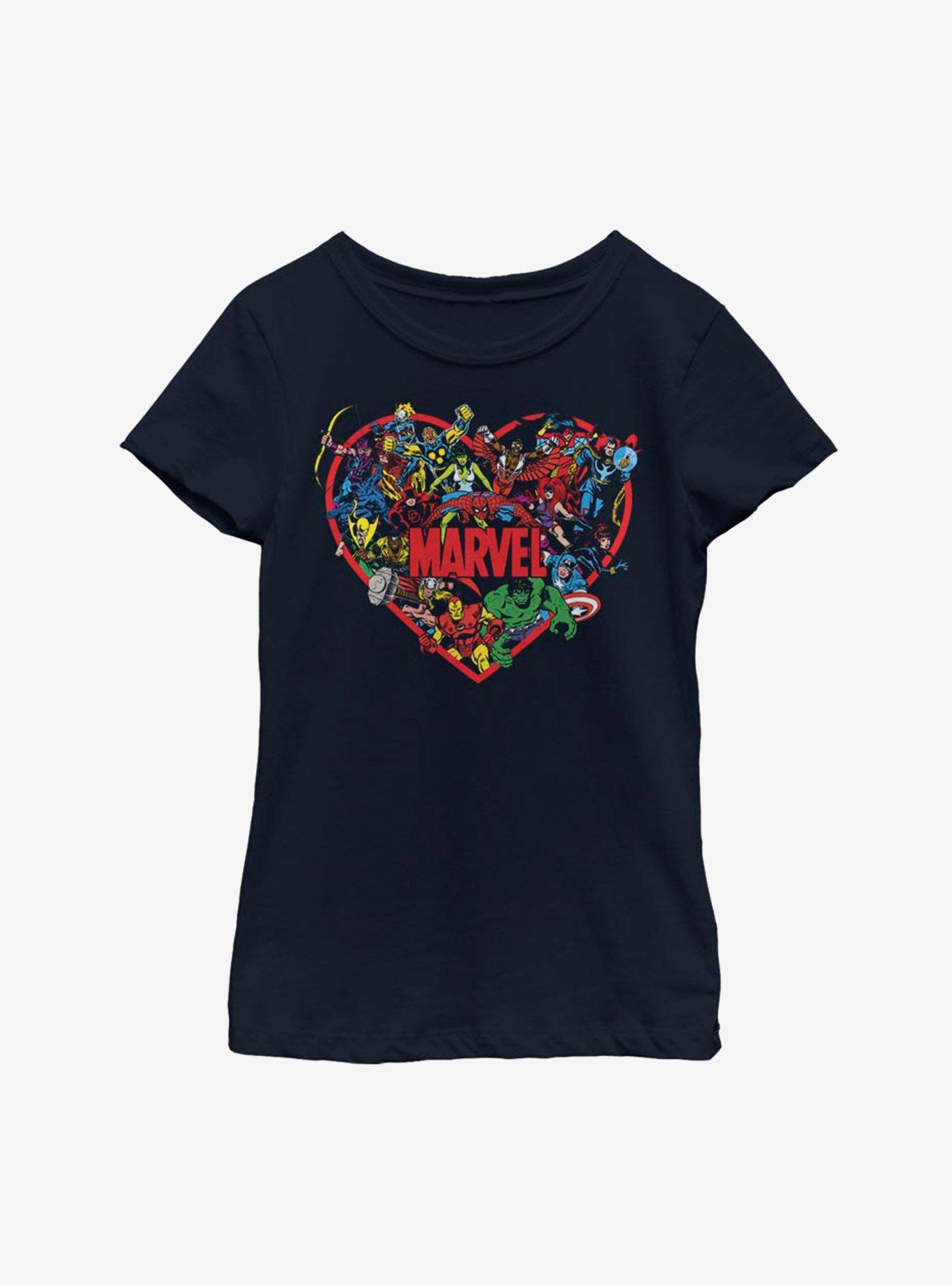 Marvel Avengers Marvel Hero Heart Youth Girls T-Shirt, , hi-res