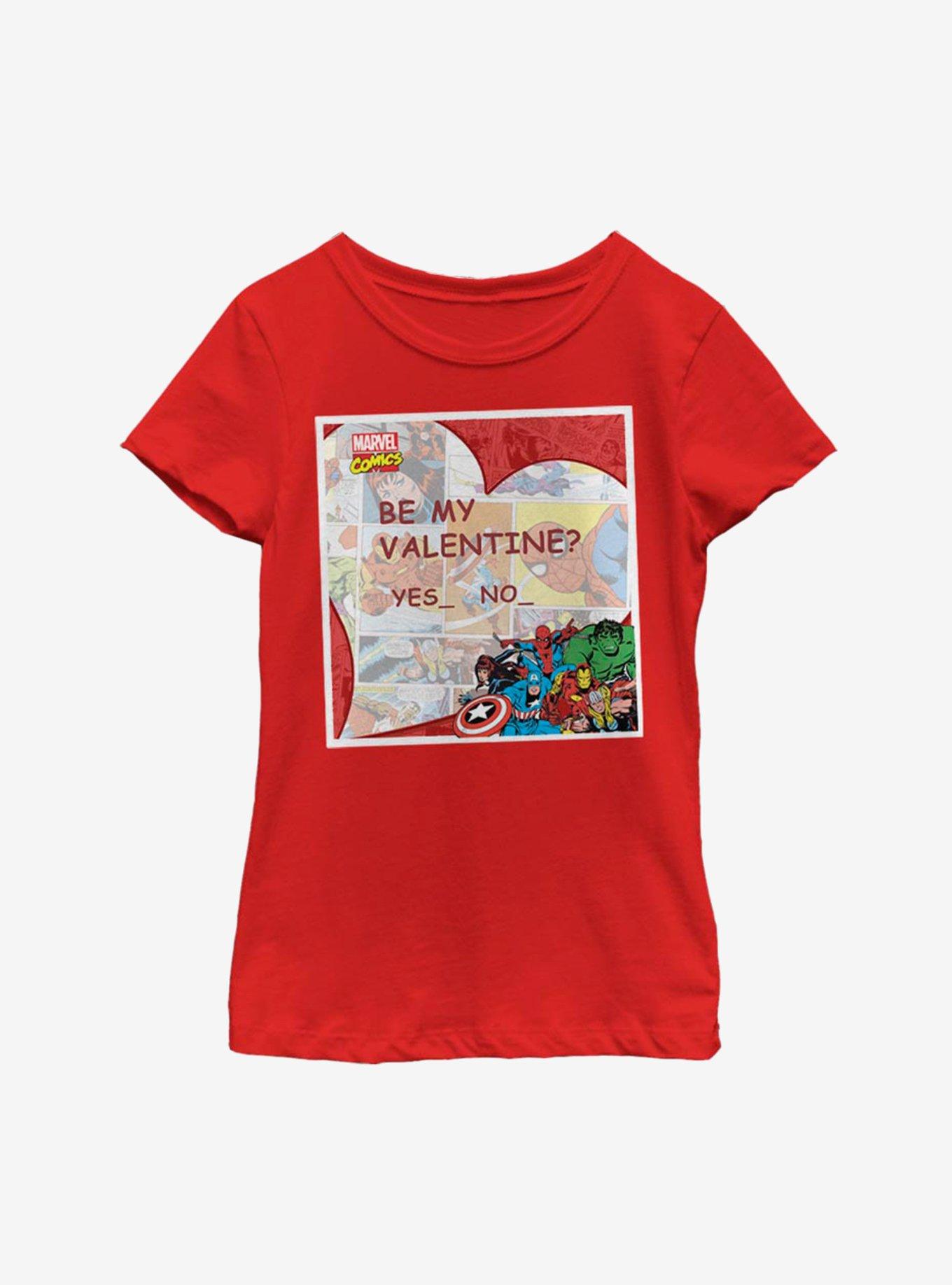 Marvel Avengers Valentine Youth Girls T-Shirt, , hi-res