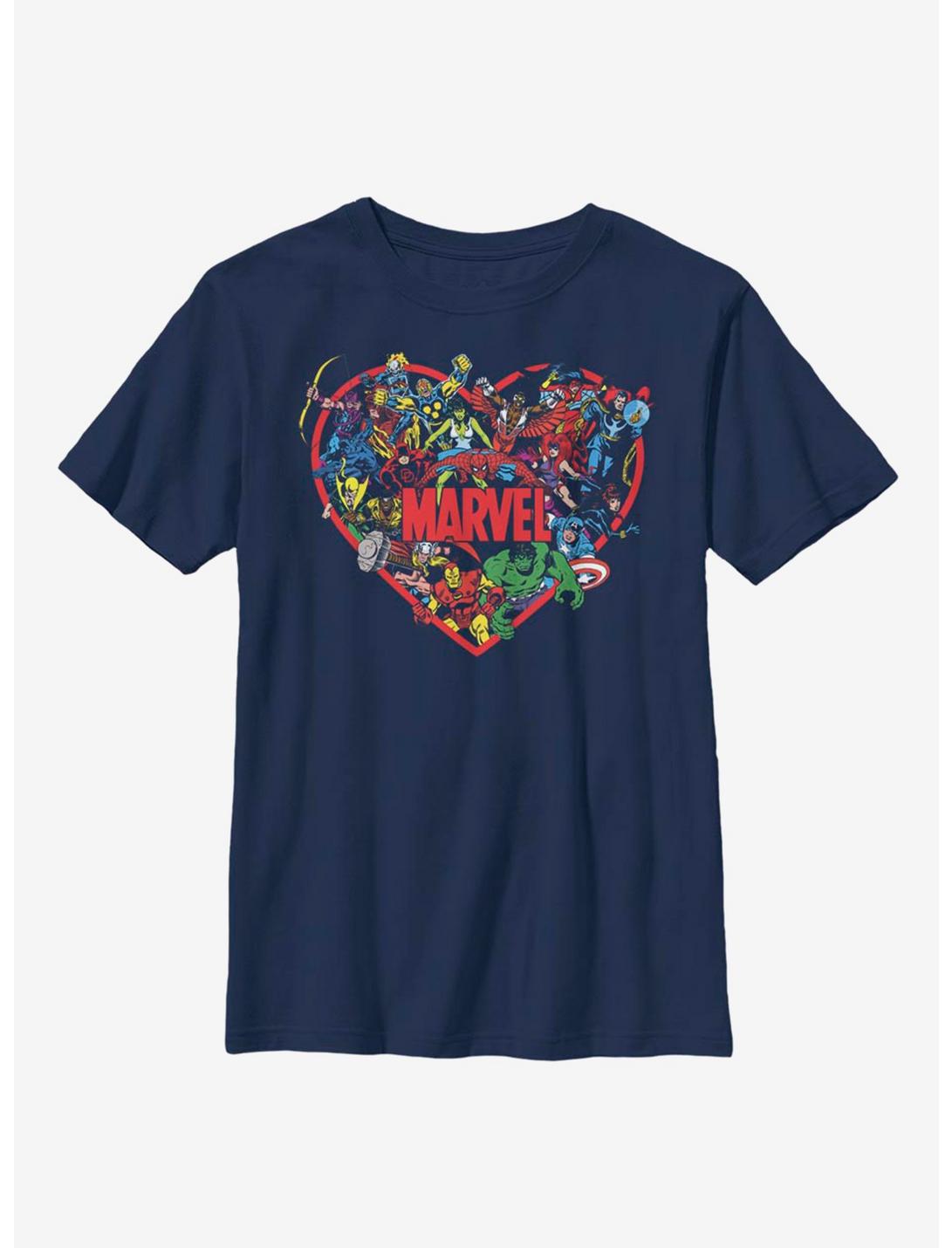 Marvel Avengers Marvel Hero Heart Youth T-Shirt, NAVY, hi-res